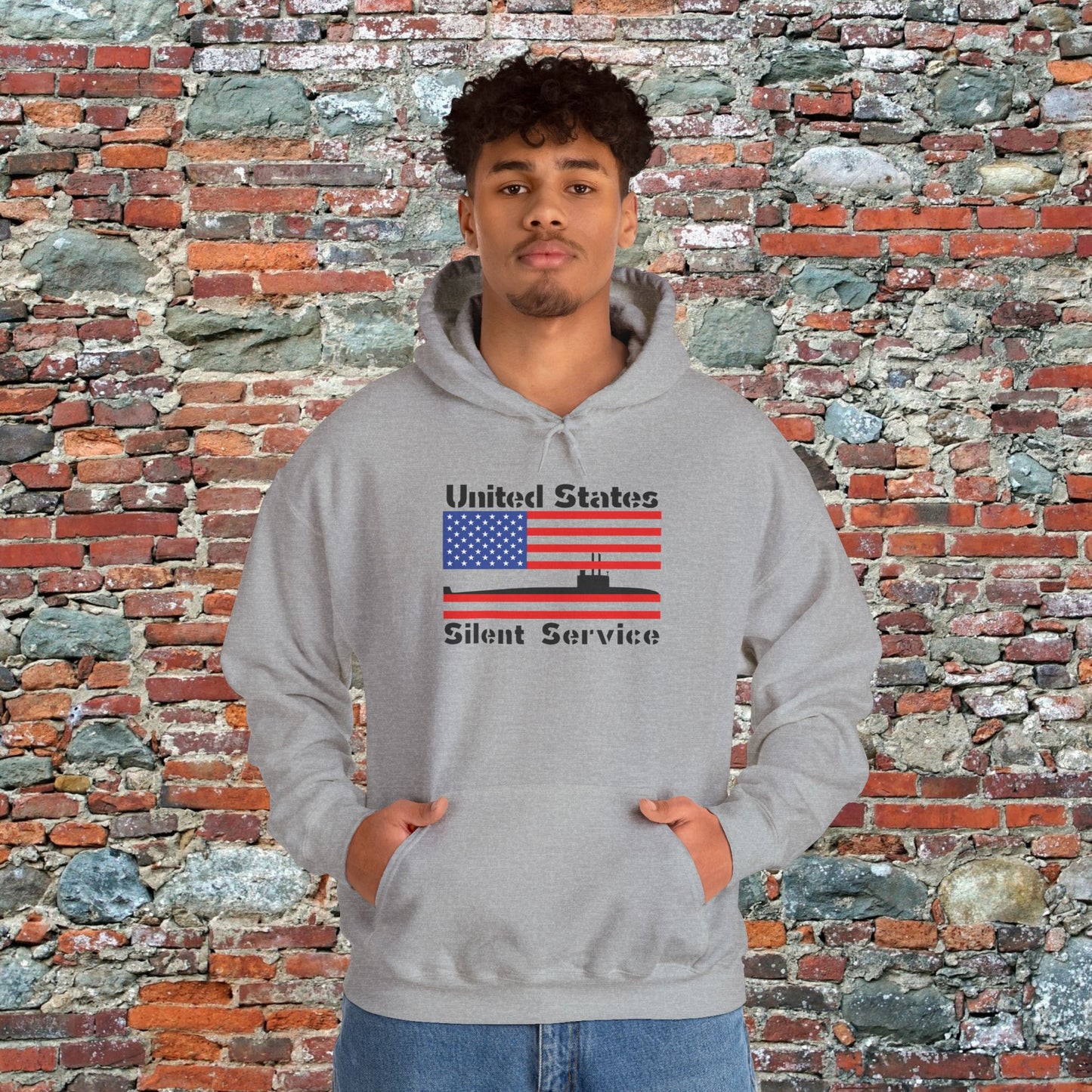 United States Submarine Silent Service USA Flag Unisex Heavy Blend™ Hooded Sweatshirt