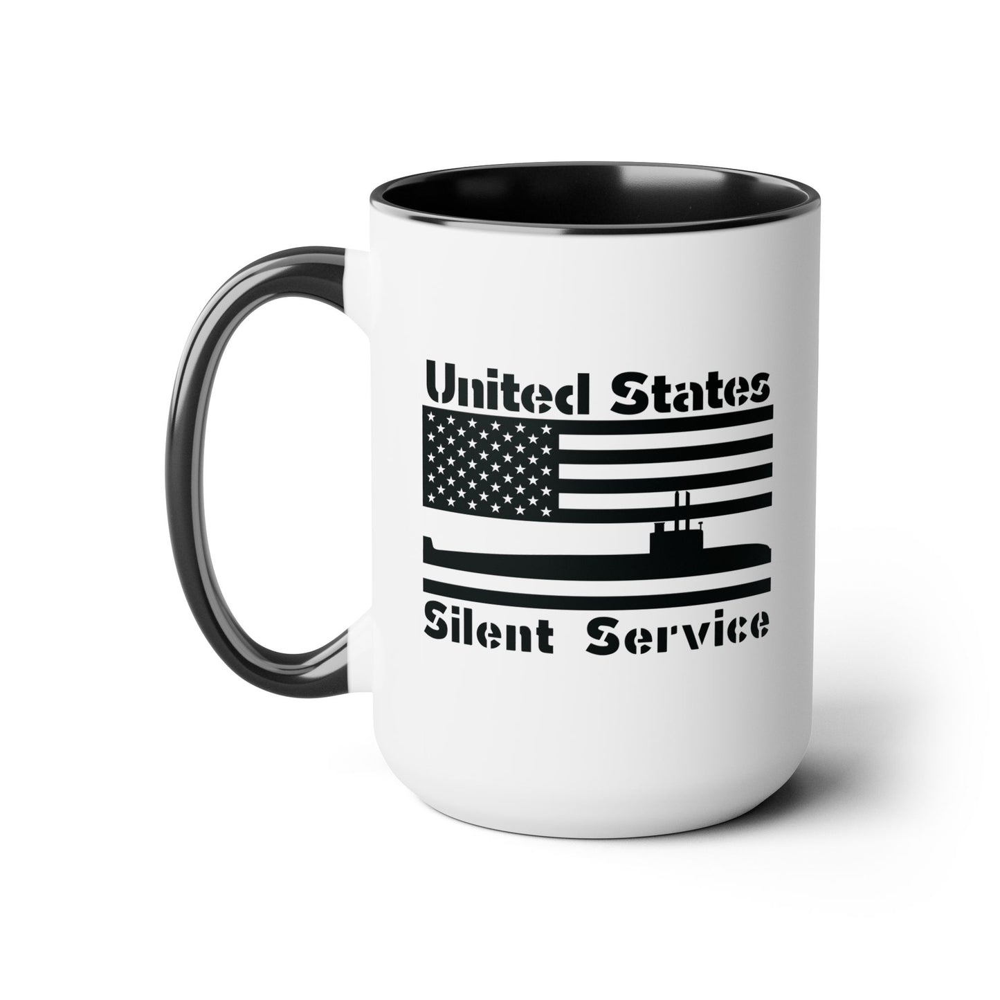 United States Navy Submarine Force Silent Service USA Flag Blackout Accent Coffee Mugs