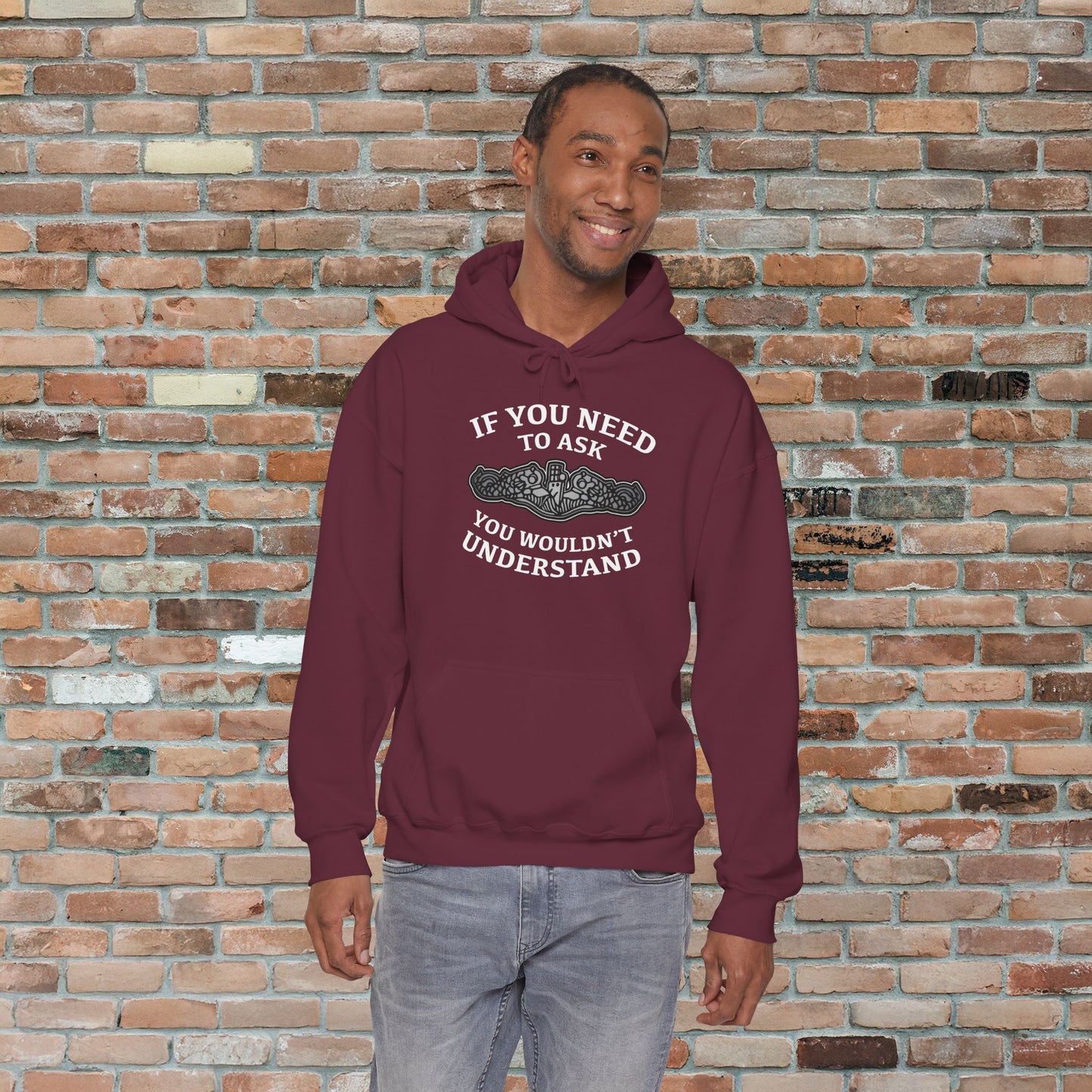 U.S. Submarine Silver Dolphins If You Need To Ask You Wouldn't Understand Unisex Heavy Blend™ Hooded Sweatshirt