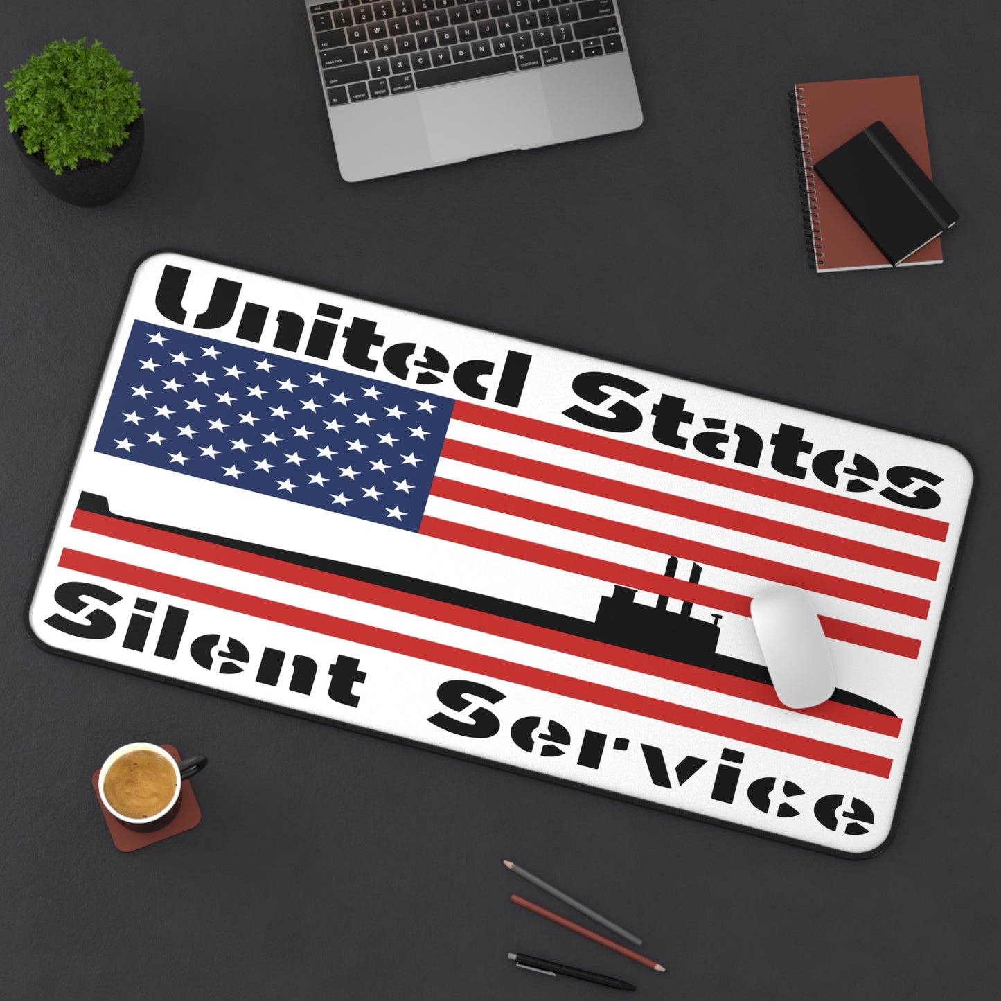 United States Silent Service Submarine Force American Flag Desk Mat
