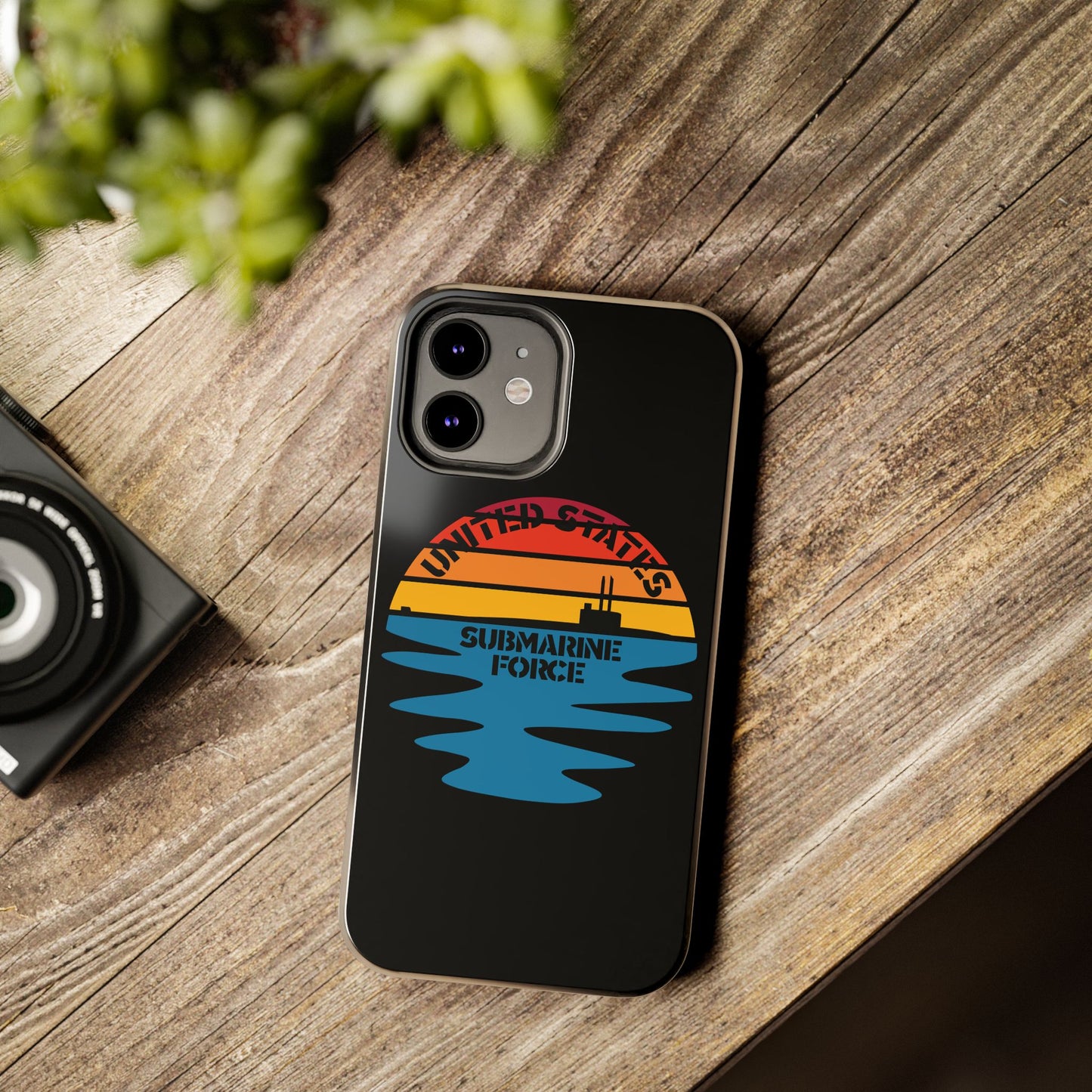 Sunset United States Submarine Force Half Moon Black Tough iPhone Case