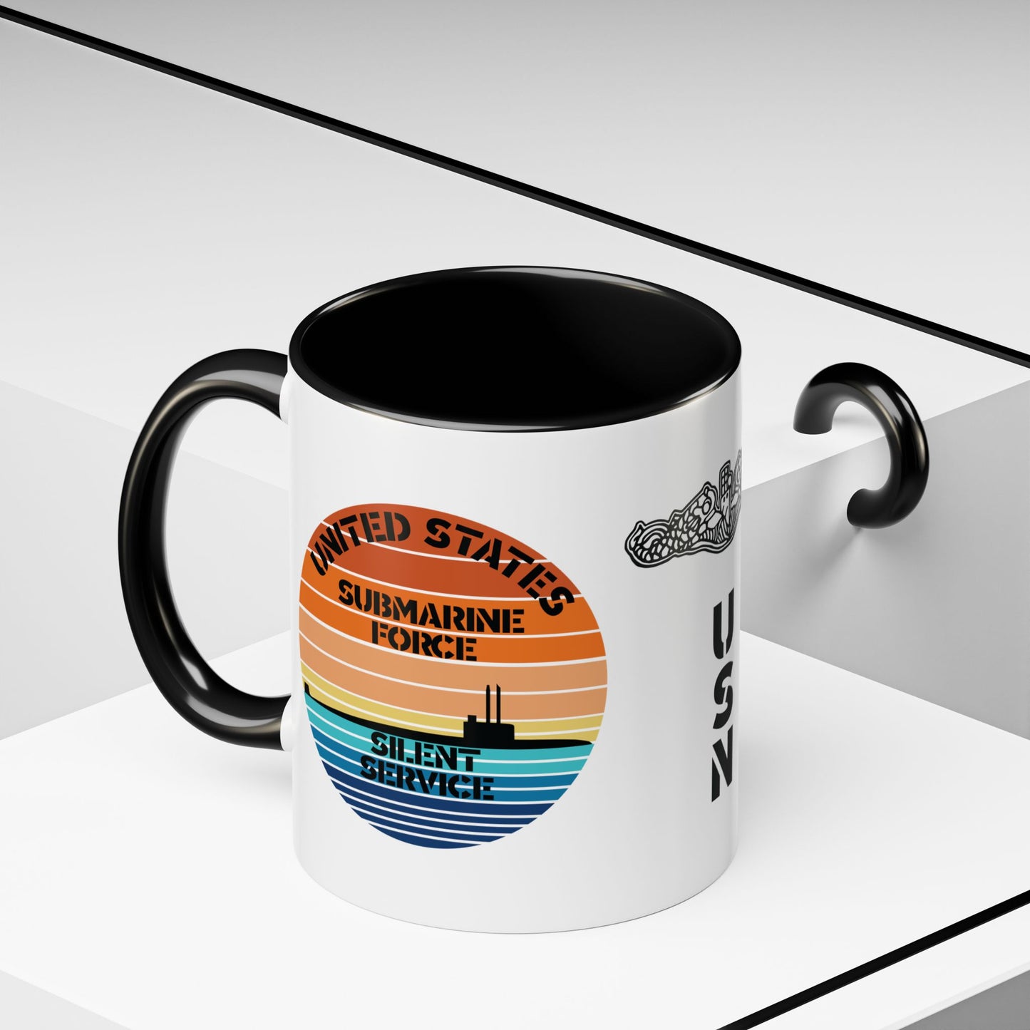 Sunset United States Navy Submarine Force Silent Service Accent Coffee Mugs