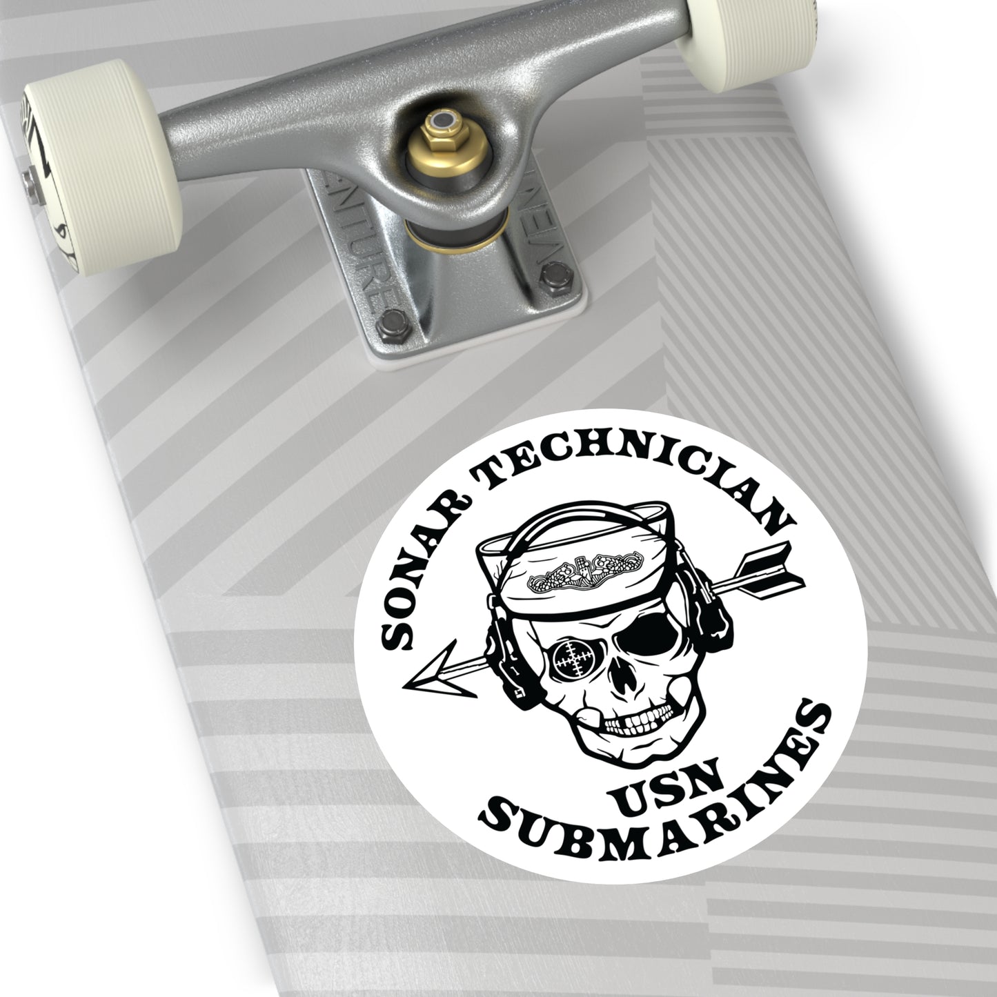 United States Submarine Force Silent Service Sonar Technician Submarines Sailor Skull Round Stickers, Indoor\Outdoor