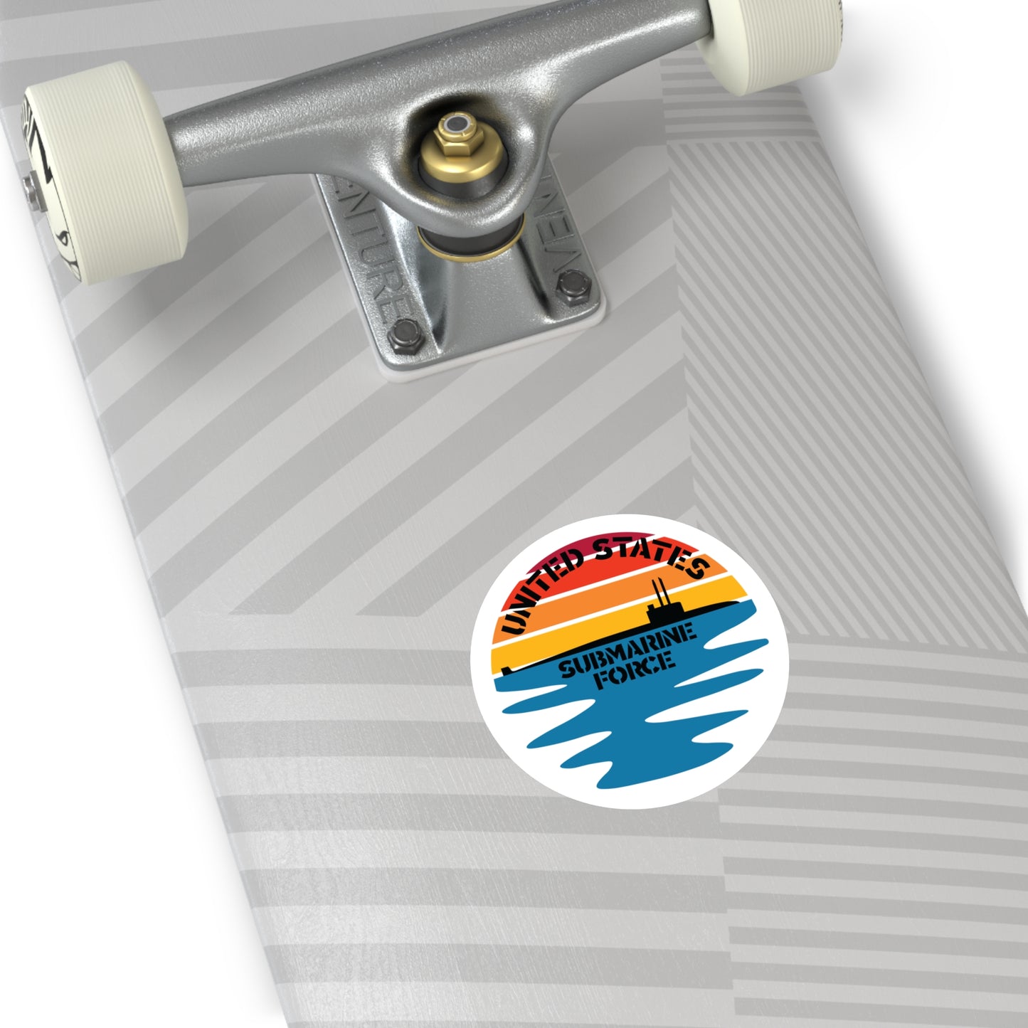 Sunset United States Submarine Force Half Moon Round Sticker