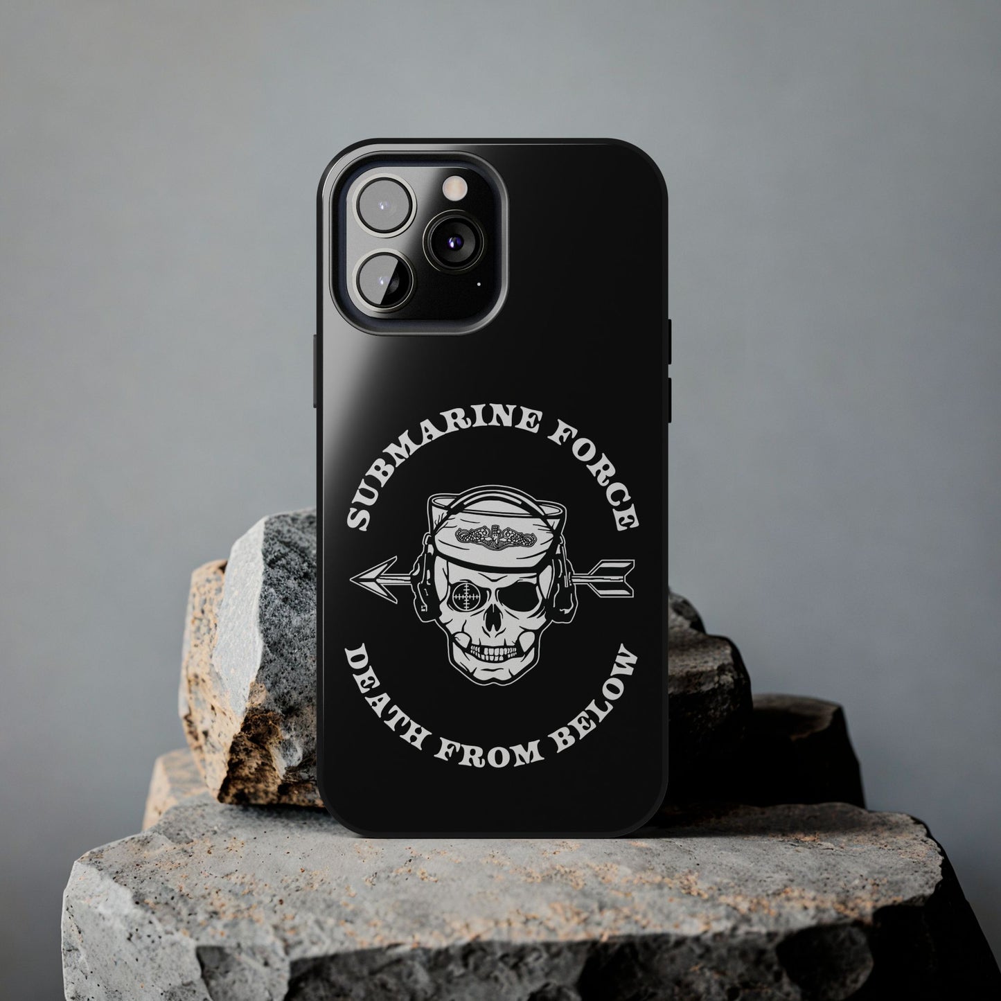 United States Submarine Force Silent Service Death From Below Submarine Sailor Skull Tough Black iPhone Case