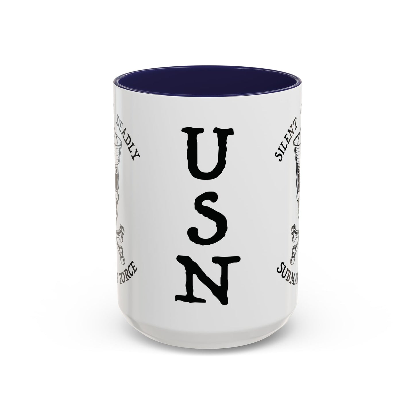 USN Submarine Force Silent Fast Deadly Skull & Crossbones Sailor Accent Coffee Mugs