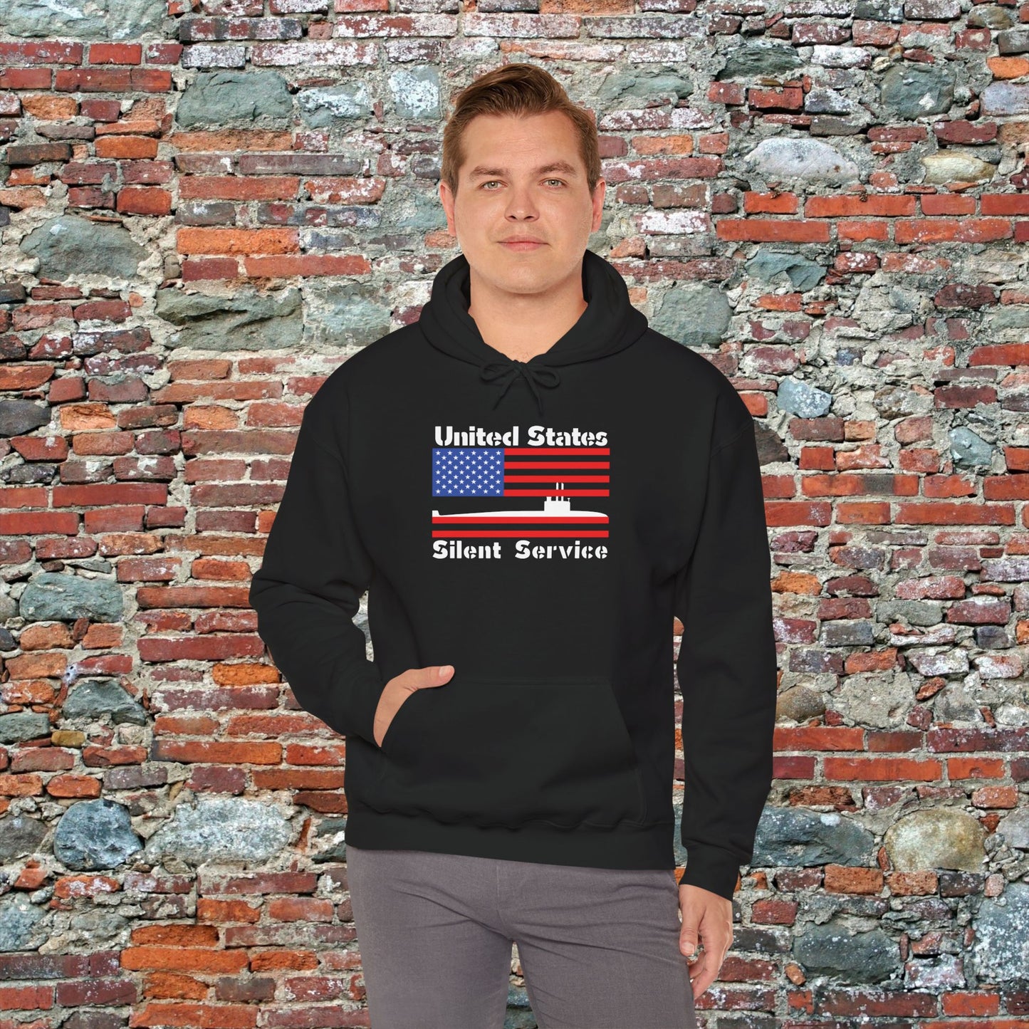United States Submarine Silent Service USA Flag Unisex Heavy Blend™ Hooded Sweatshirt