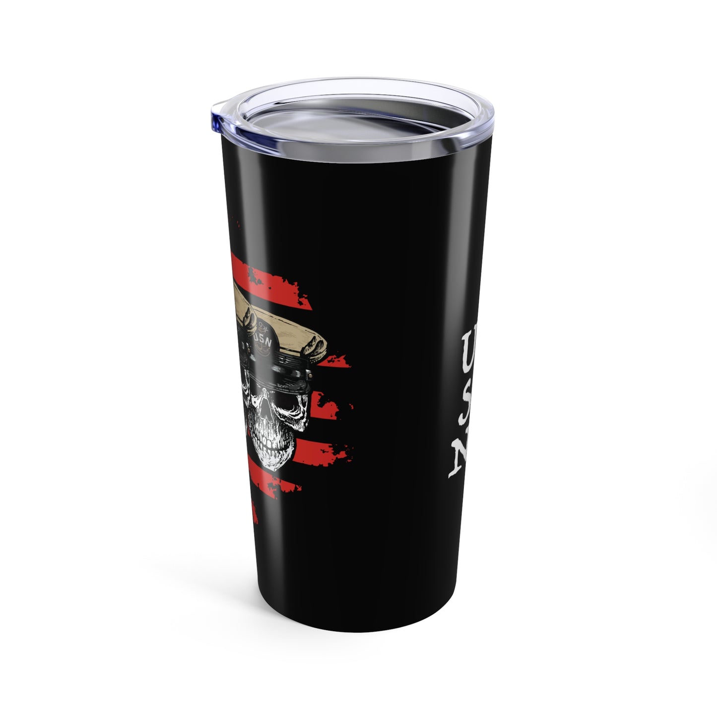 Chief's Mess CPO Sailor Skull's with Distressed USA Flag Stainless Steel Tumbler 20oz