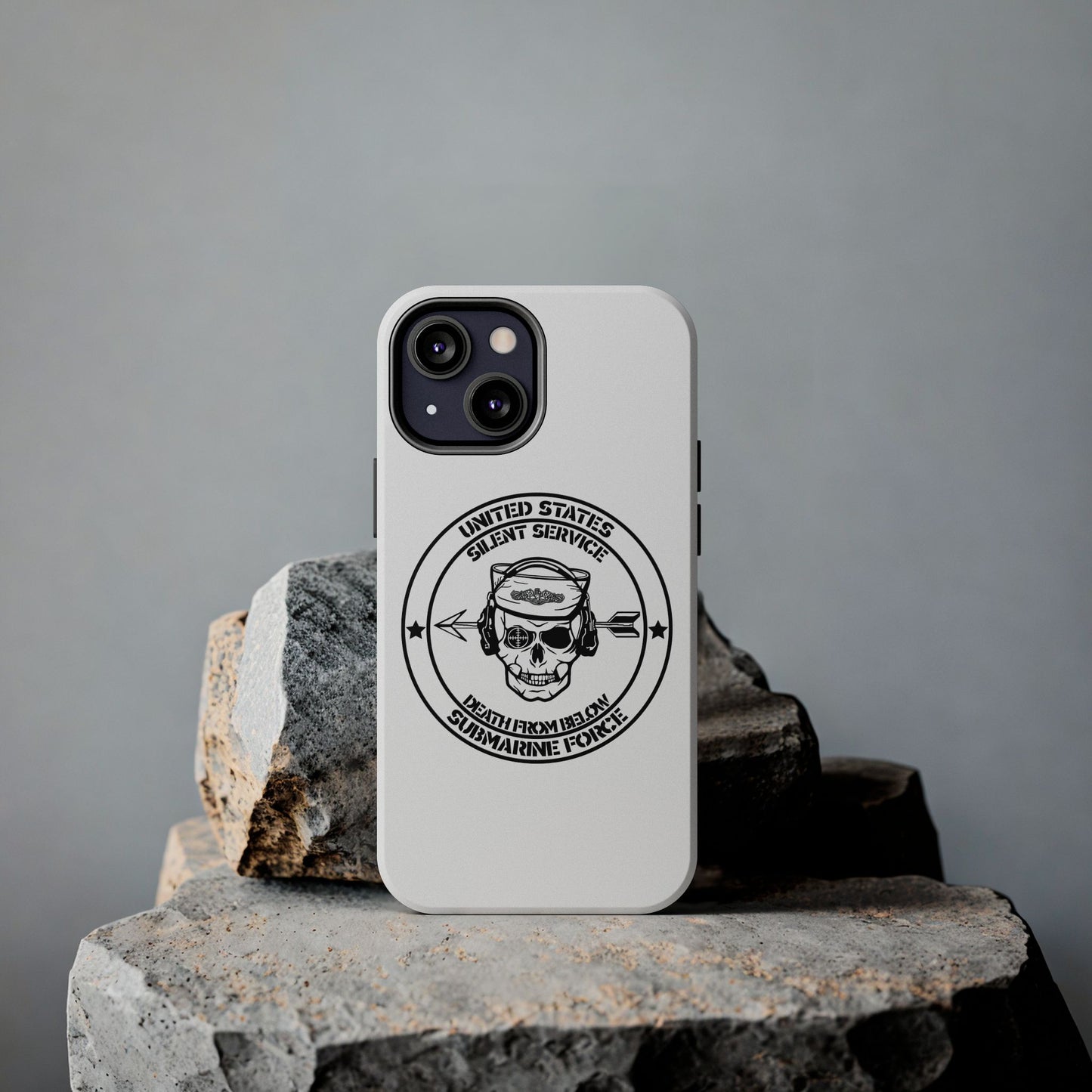 U.S. Submarine Force Silent Service Death From Below Sailor Skull Tough White iPhone Case