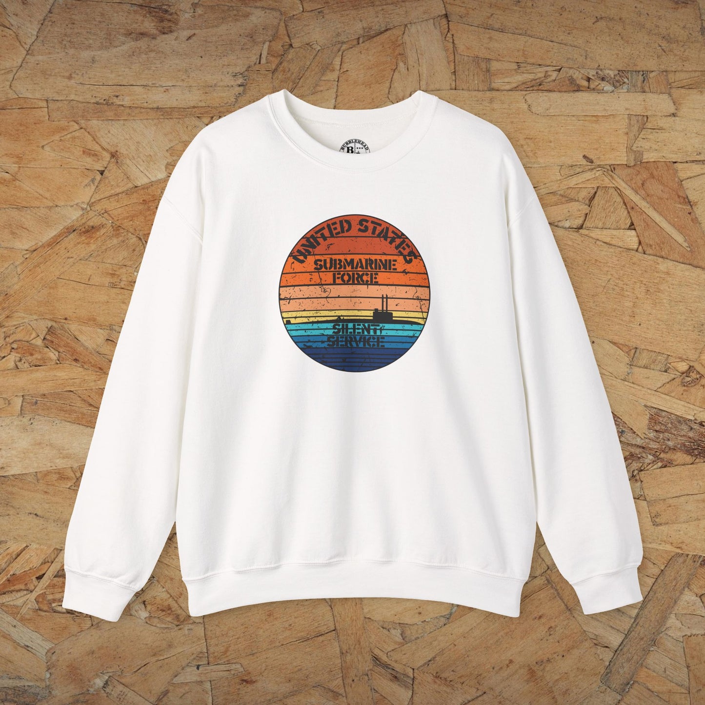 Sunset United States Navy Submarine Force Silent Service Distressed Vintage Unisex Heavy Blend™ Crewneck Sweatshirt