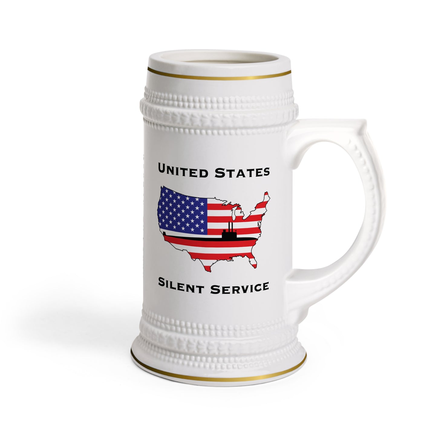 United States Submarine Force Silent Service USA Flag Stein Mug
