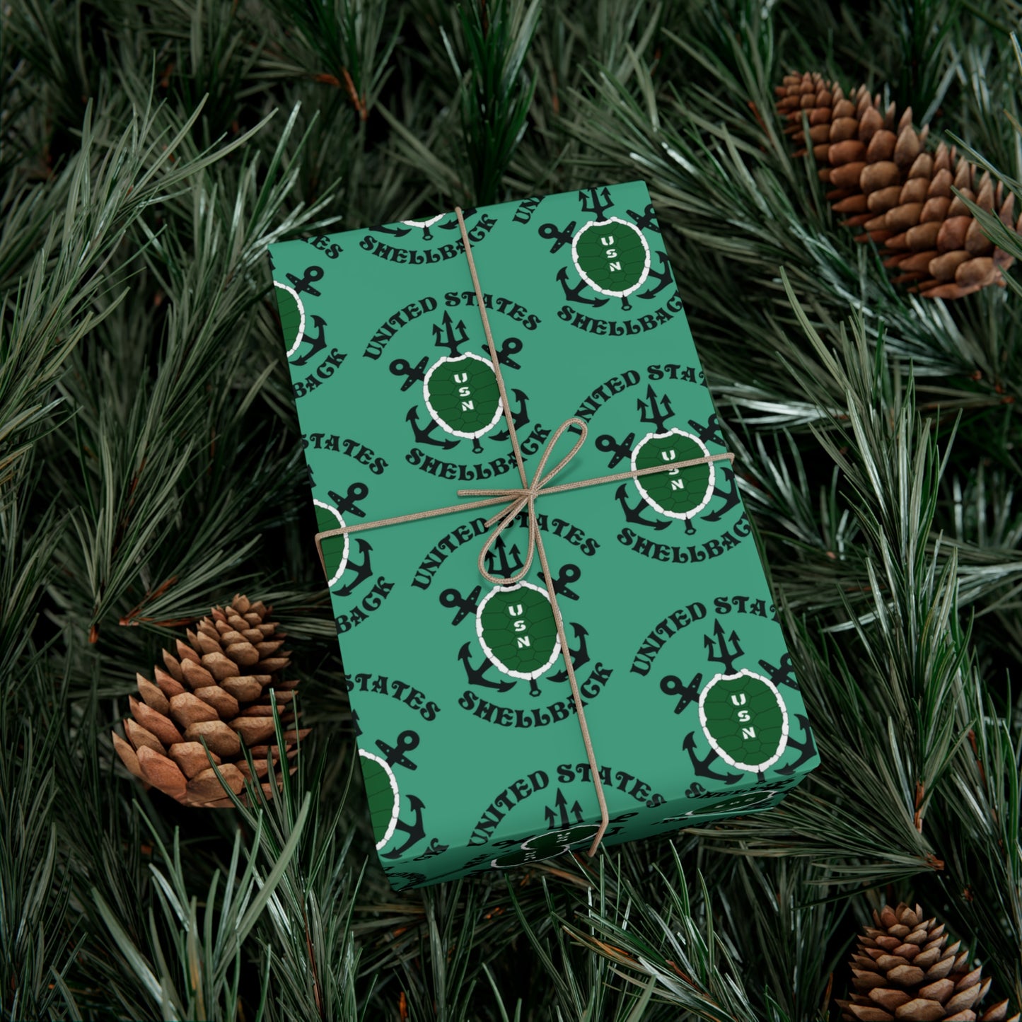 United States Navy Shellback Ancient Order of the Deep Naval Line-crossing Ceremony Seafoam Green Gift Wrap Papers