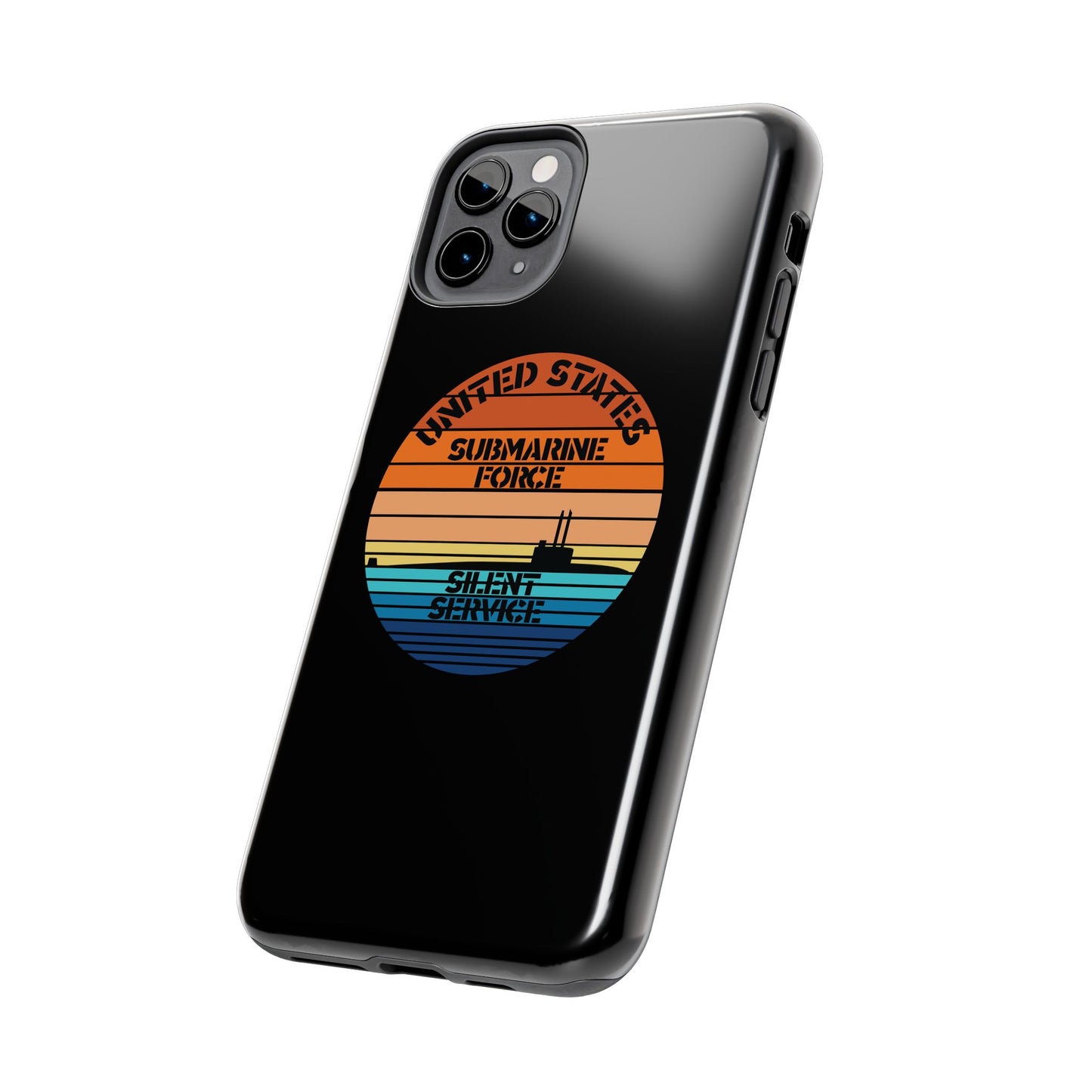 Sunset United States Submarine Force Silent Service Black Tough iPhone Case
