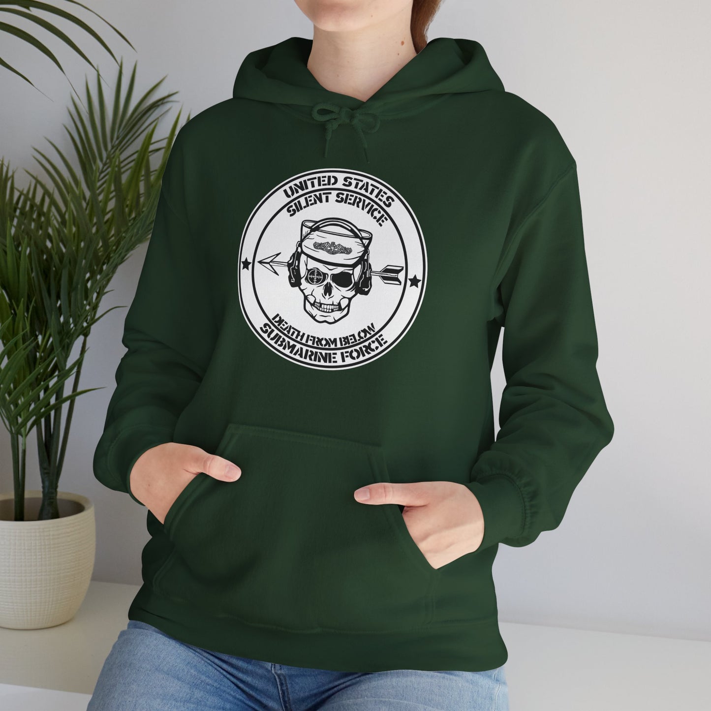 United States Submarine Force Silent Service Death From Below Unisex Heavy Blend™ Dark Hooded Sweatshirt