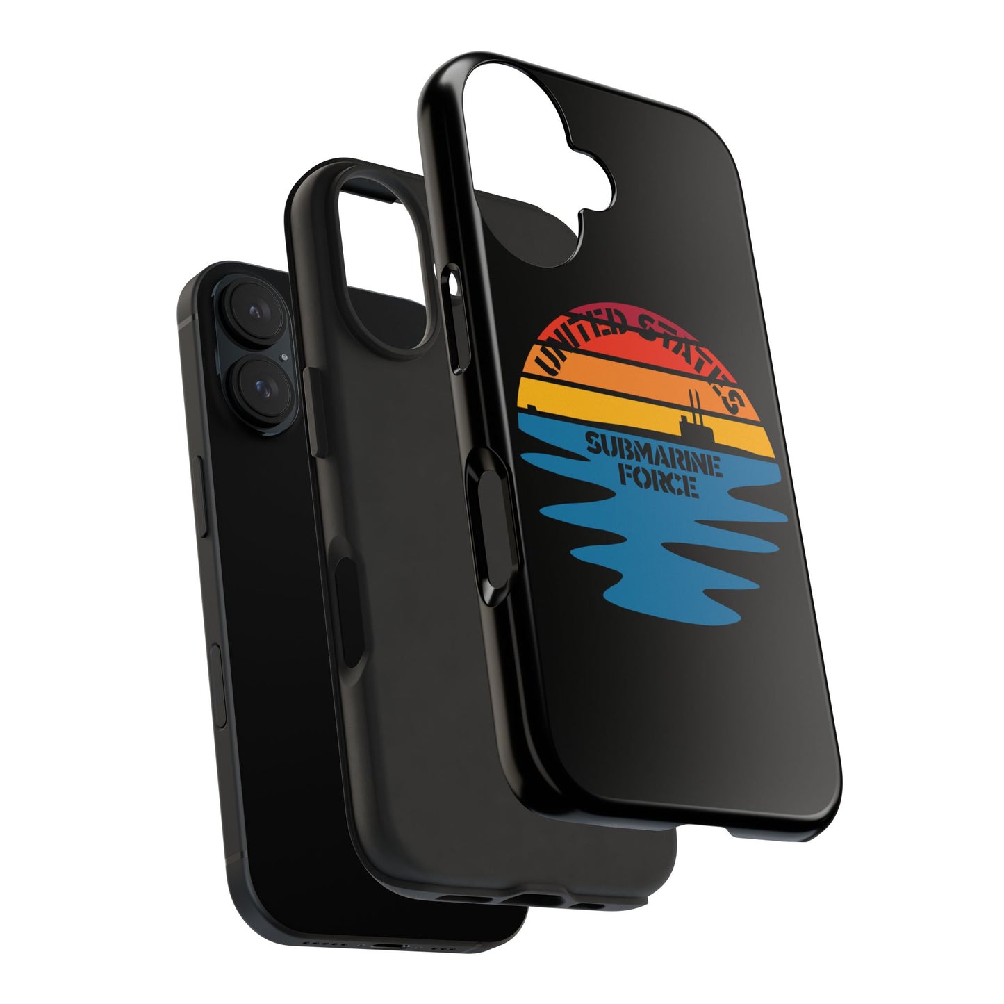 Sunset United States Submarine Force Half Moon Black Tough iPhone Case