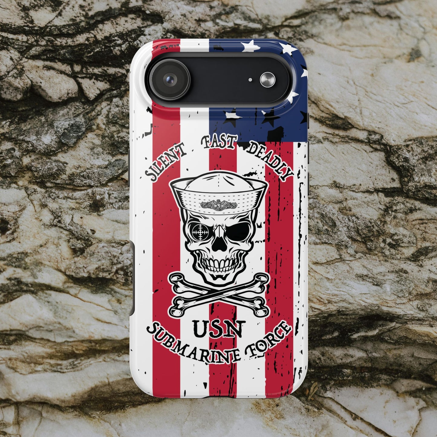 U.S. Submarine Force Skull and Crossbones Sailor Tough iPhone Case