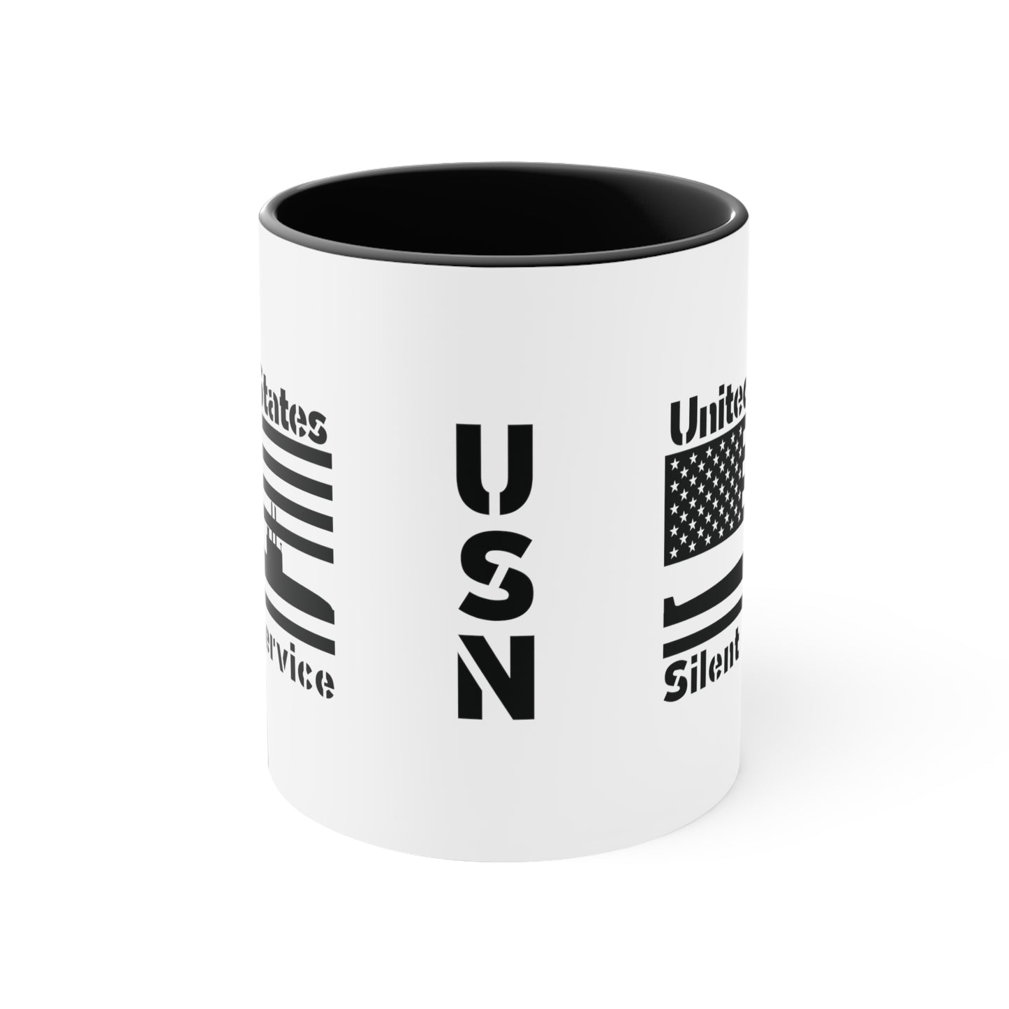 United States Navy Submarine Force Silent Service USA Flag Blackout Accent Coffee Mugs