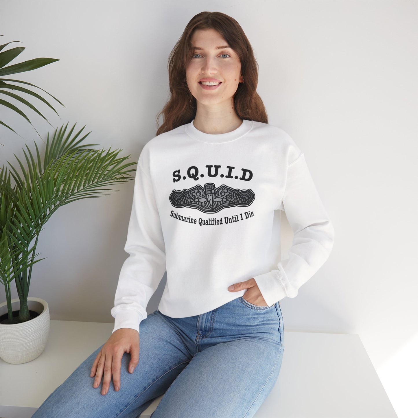 United States S.Q.U.I.D. Submarine Qualified Until I Die Unisex Heavy Blend™ Crewneck Sweatshirt