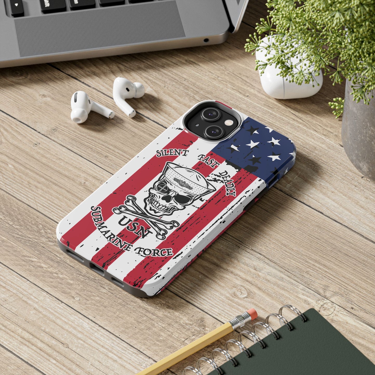 U.S. Submarine Force Skull and Crossbones Sailor Tough iPhone Case