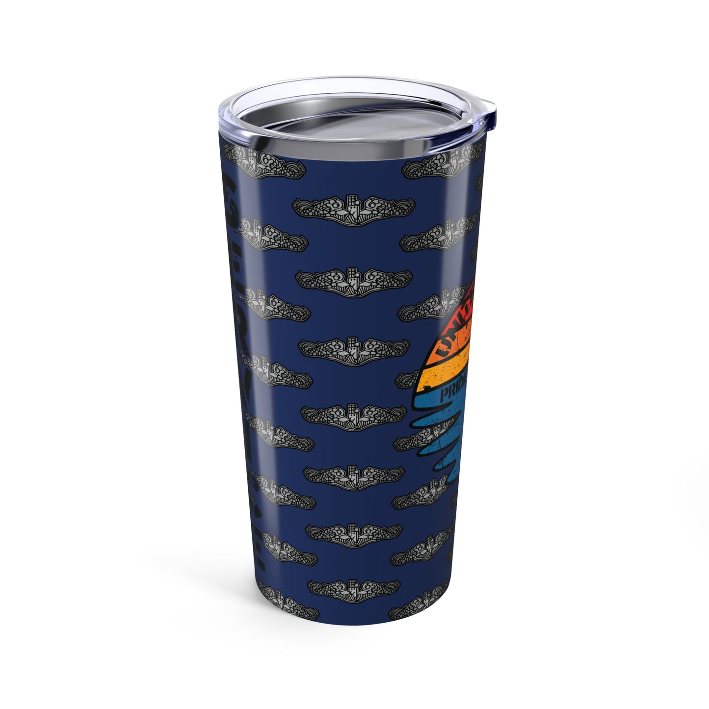 United States Pride Runs Deep Submarine Force Distressed Stainless Steel Tumbler 20oz