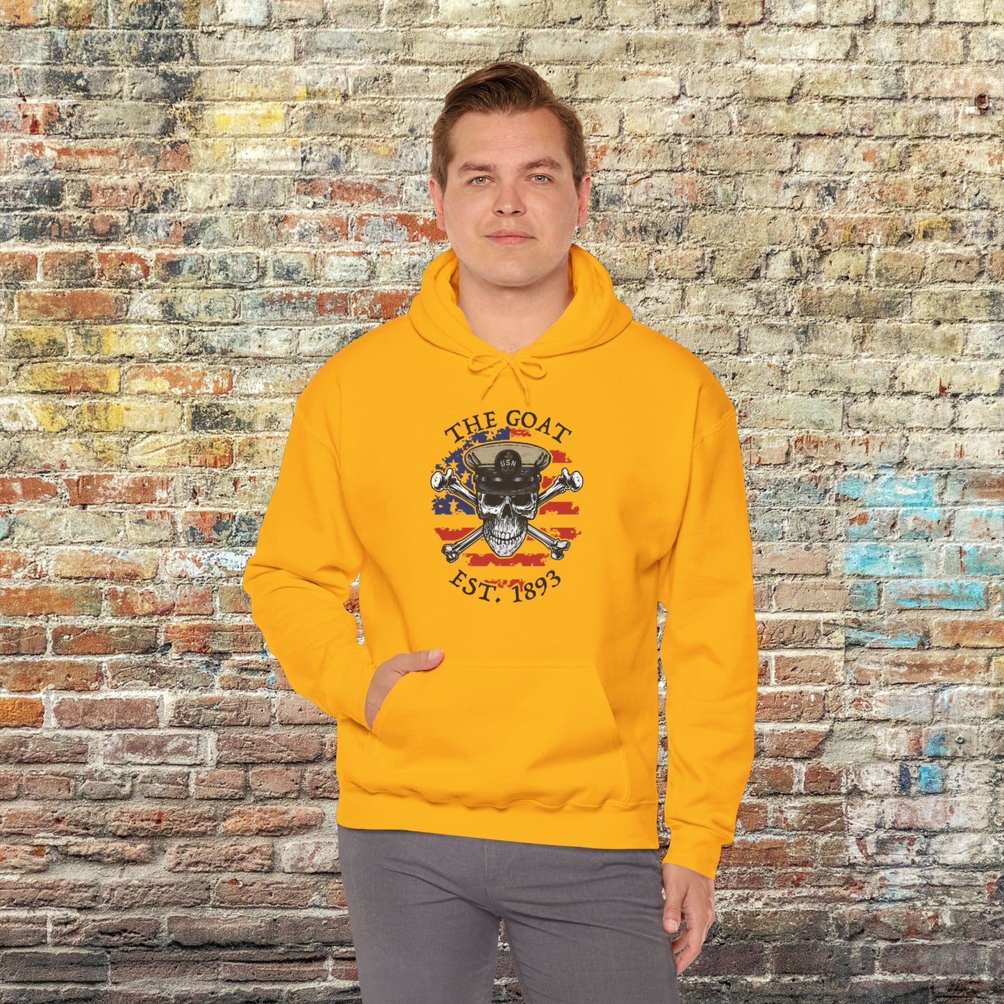 United States Naval CPO Skull Crossbones The Goat Est 1893 Unisex Heavy Blend™ Hooded Sweatshirt