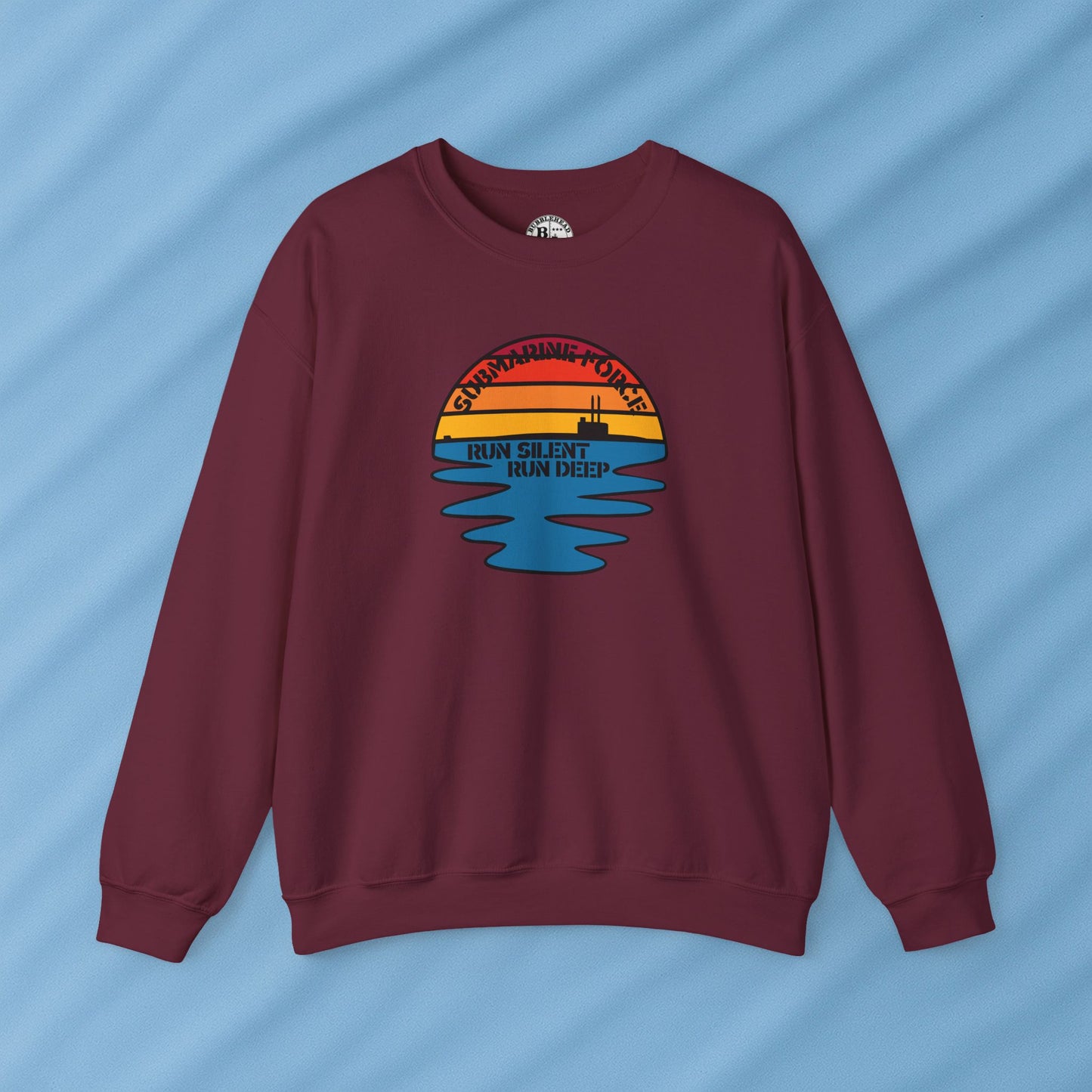 Sunset United States Navy Submarine Force Run Silent Deep Vintage Mk2 Unisex Heavy Blend™ Crewneck Sweatshirt