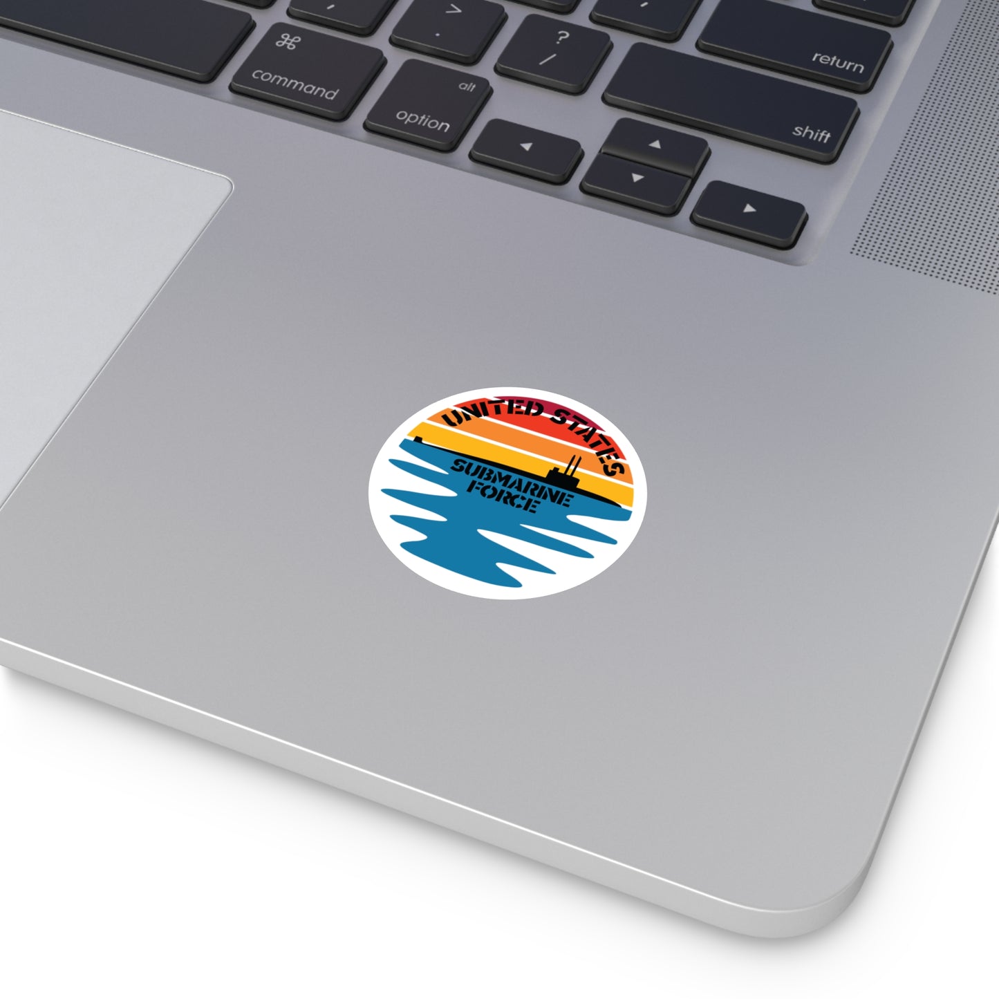Sunset United States Submarine Force Half Moon Round Sticker