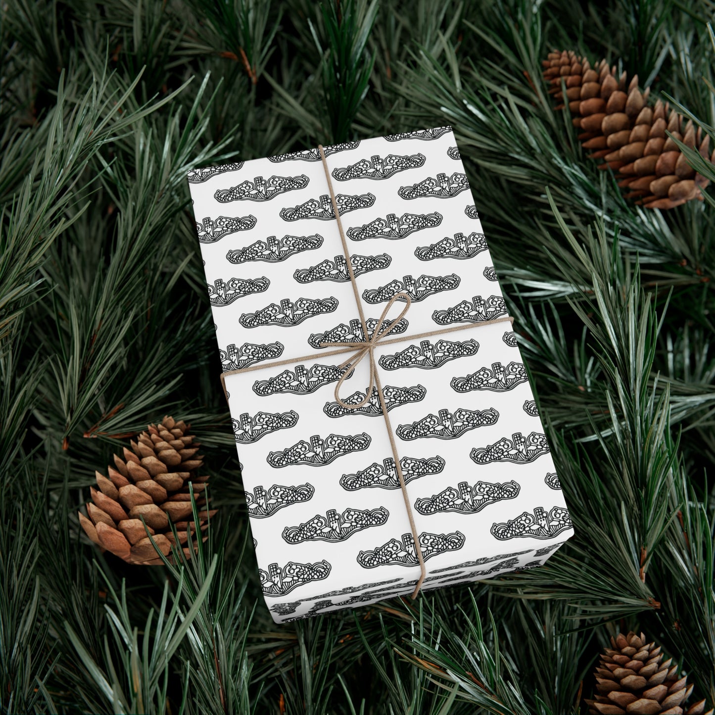 United States Navy Submarine Force Dolphins White Gift Wrap Papers