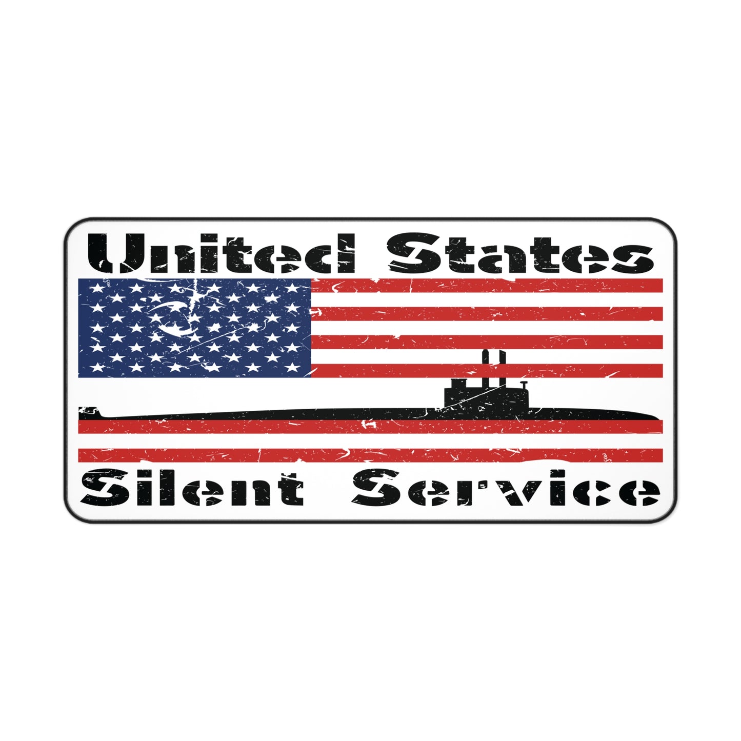 United States Silent Service Submarine Force Distressed American Flag Desk Mat