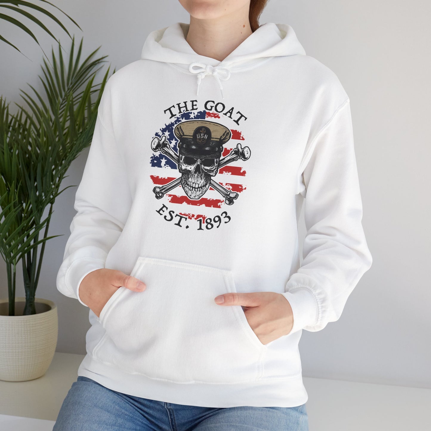 United States Naval CPO Skull Crossbones The Goat Est 1893 Unisex Heavy Blend™ Hooded Sweatshirt