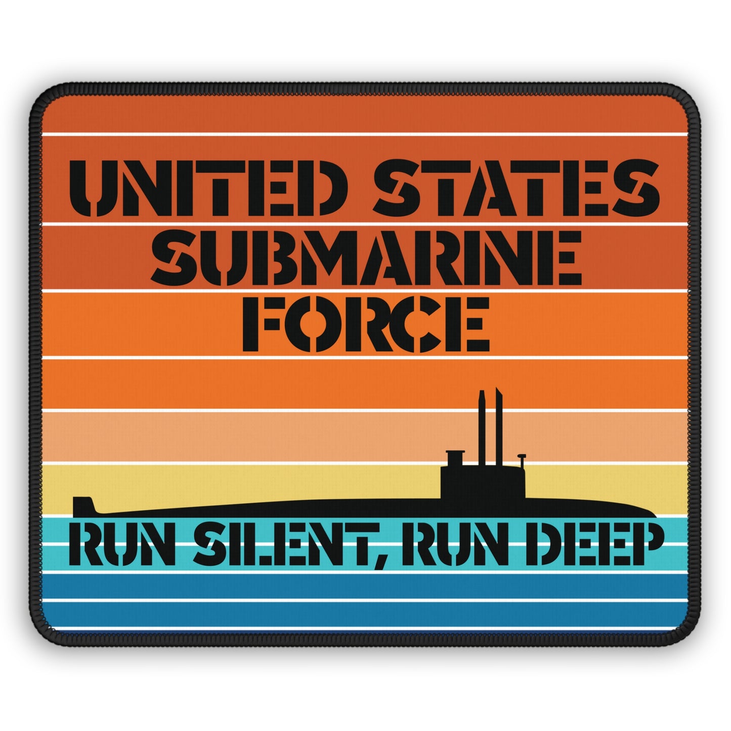 Sunset United States Submarine Force Run Silent Run Deep Retro Vintage Gaming Mouse Pad