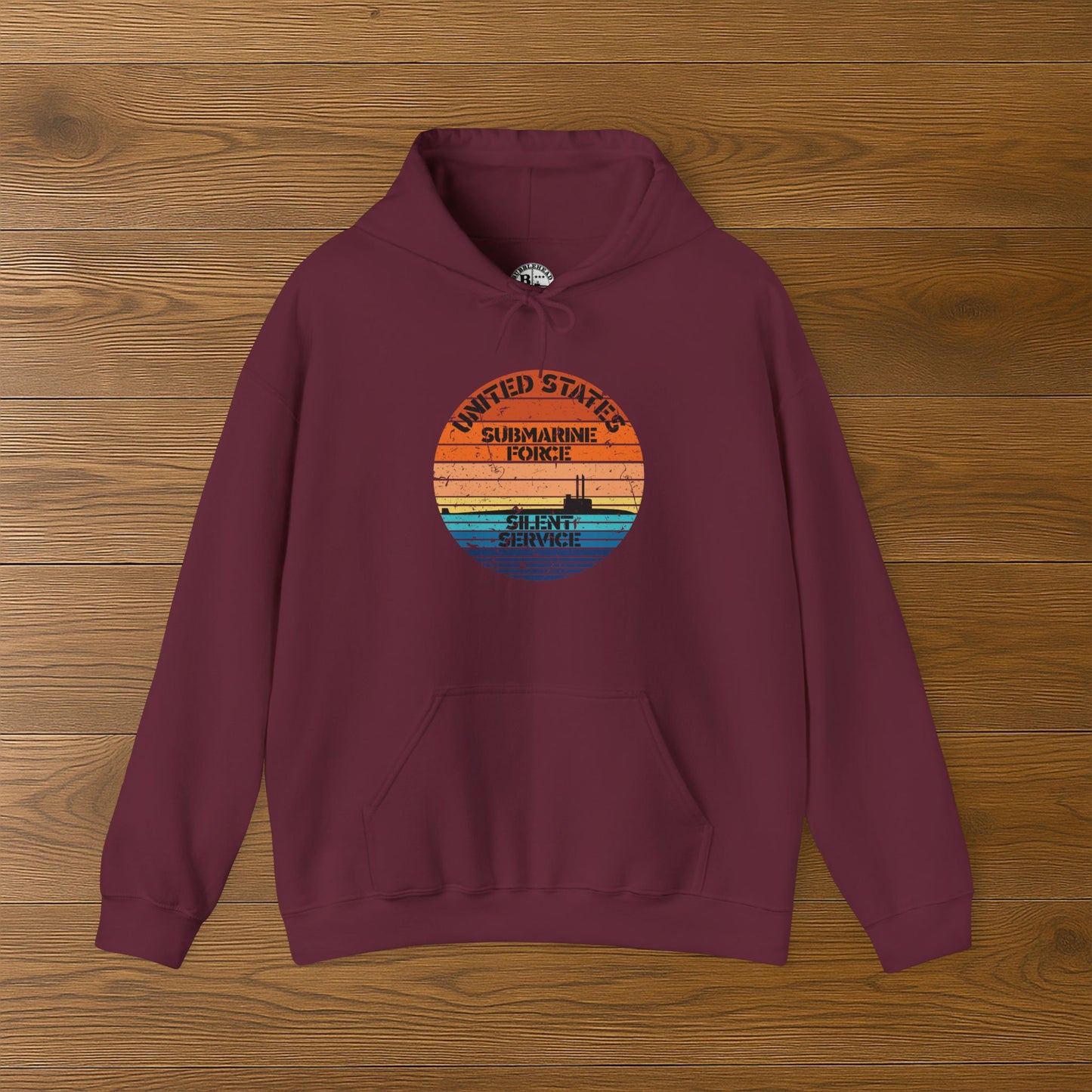 Sunset United States Submarine Force Silent Service Distressed Vintage Unisex Heavy Blend™ Hooded Sweatshirt