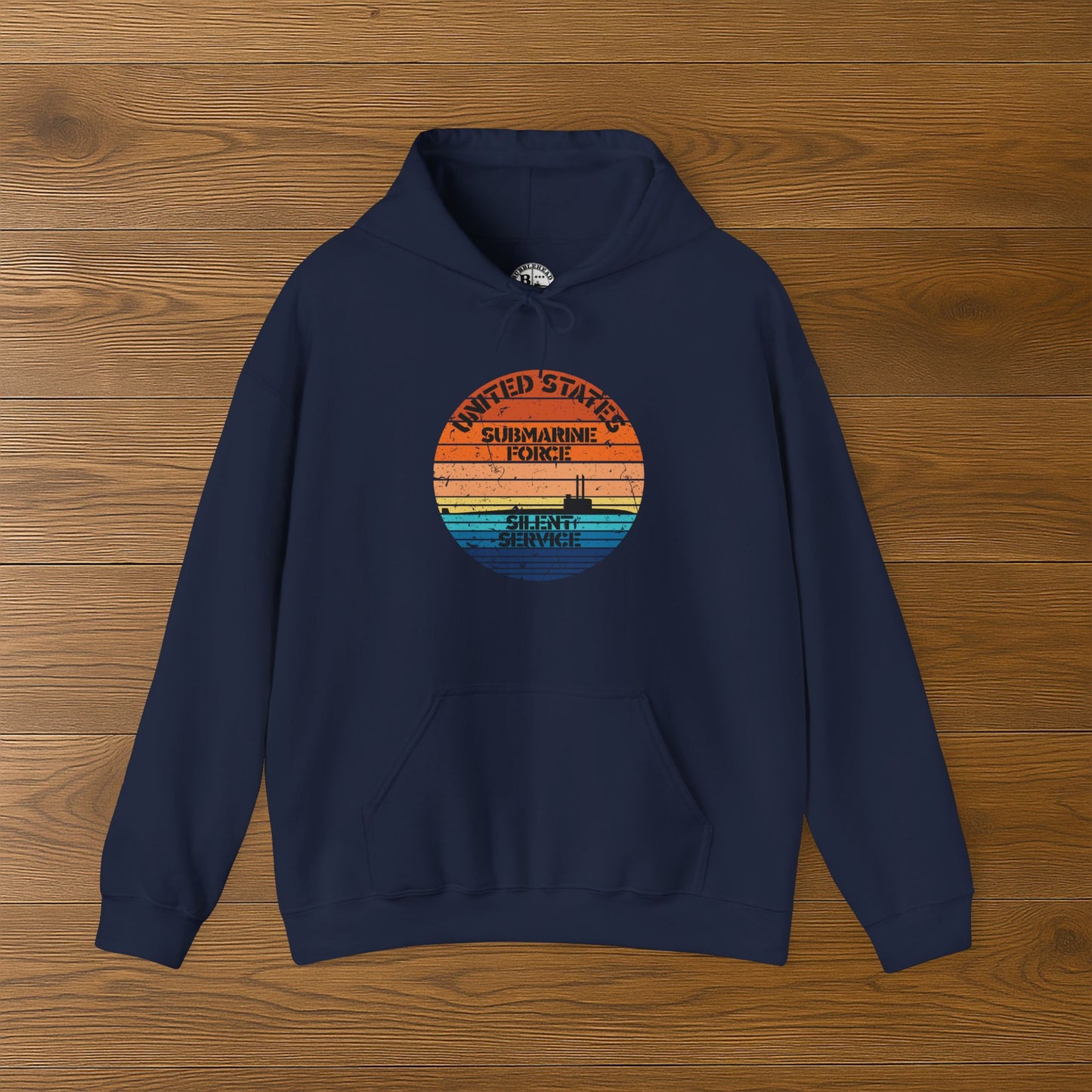 Sunset United States Submarine Force Silent Service Distressed Vintage Unisex Heavy Blend™ Hooded Sweatshirt