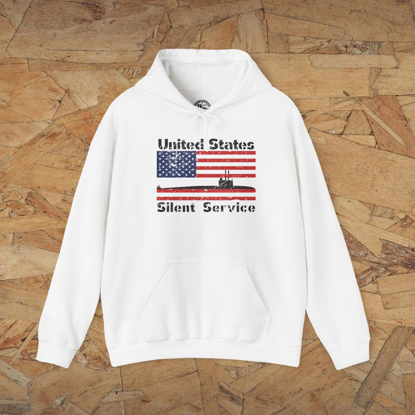 United States Submarine Silent Service Distressed USA Flag Unisex Heavy Blend™ Hooded Sweatshirt