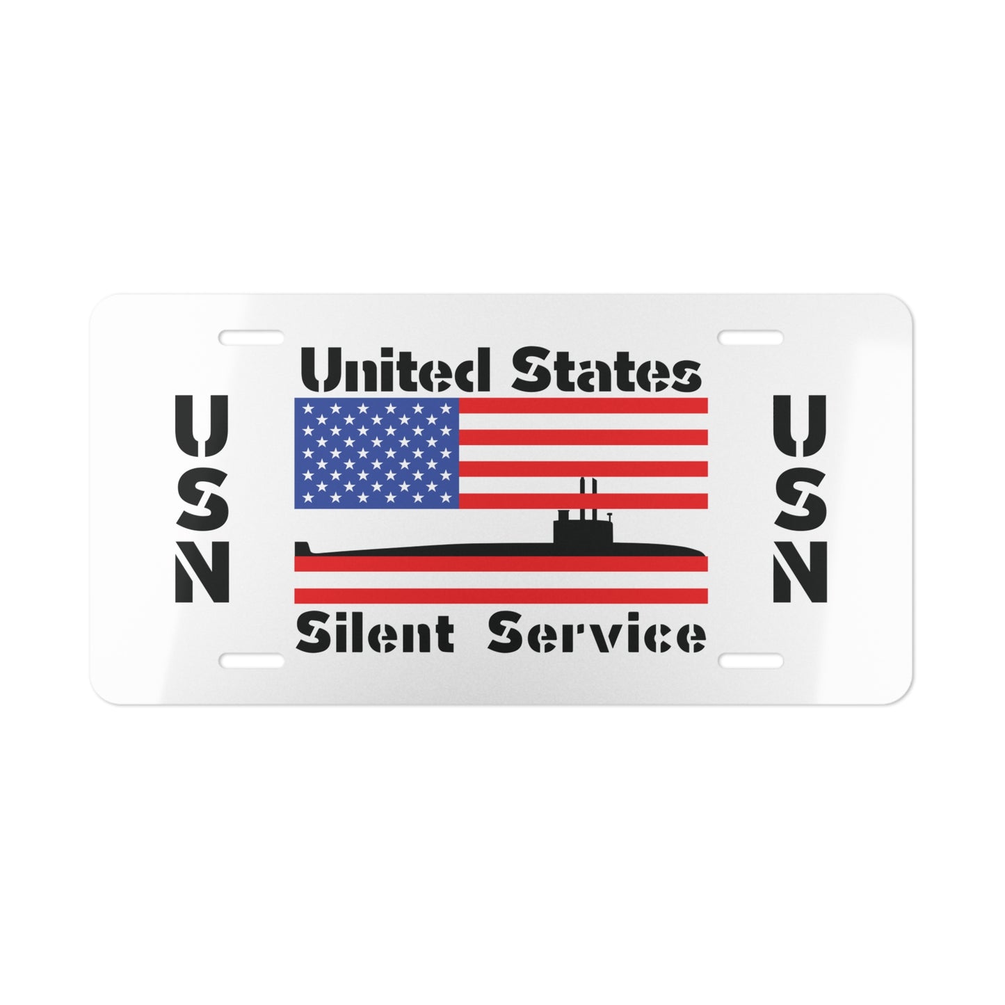 United States Navy Silent Service Submarine Flag Vanity License Plate