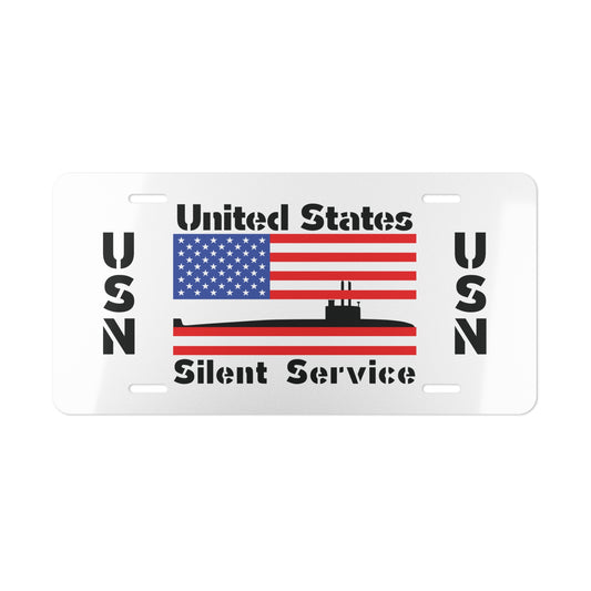 United States Navy Silent Service Submarine Flag Vanity License Plate