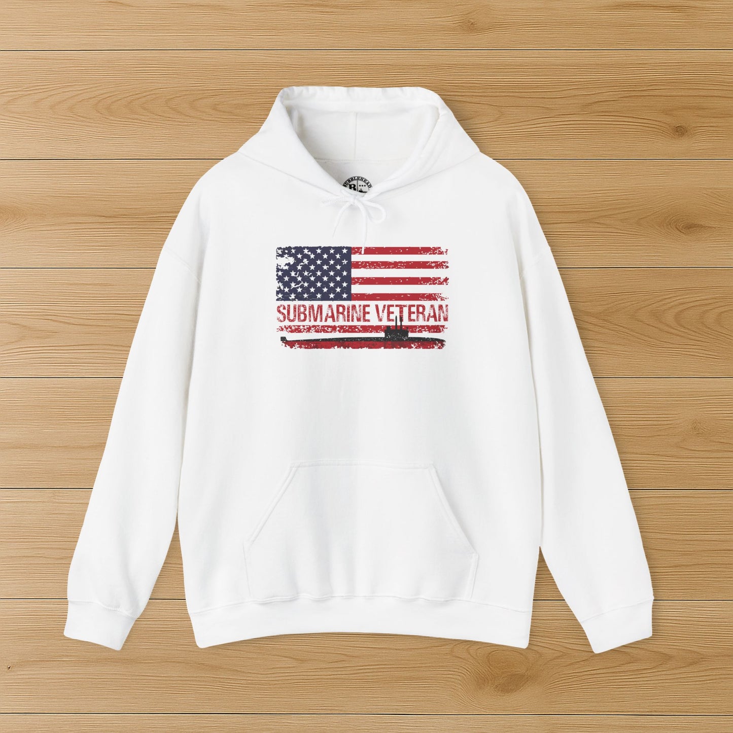 United States Submarine Veteran Distressed USA Flag Unisex Heavy Blend™ Hooded Sweatshirt