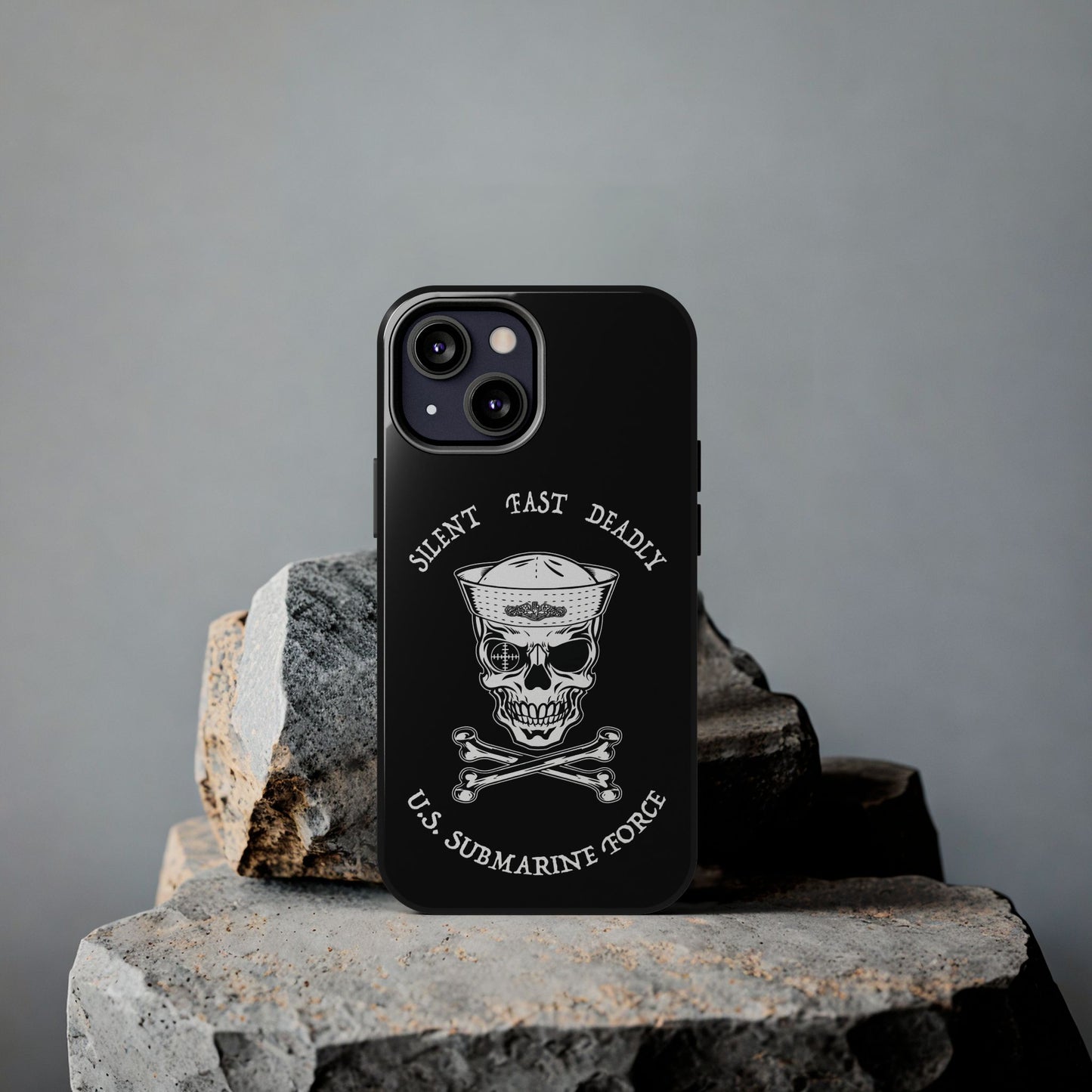 U.S. Submarine Force Skull & Crossbones Sailor with Dolphins Black Tough iPhone Case