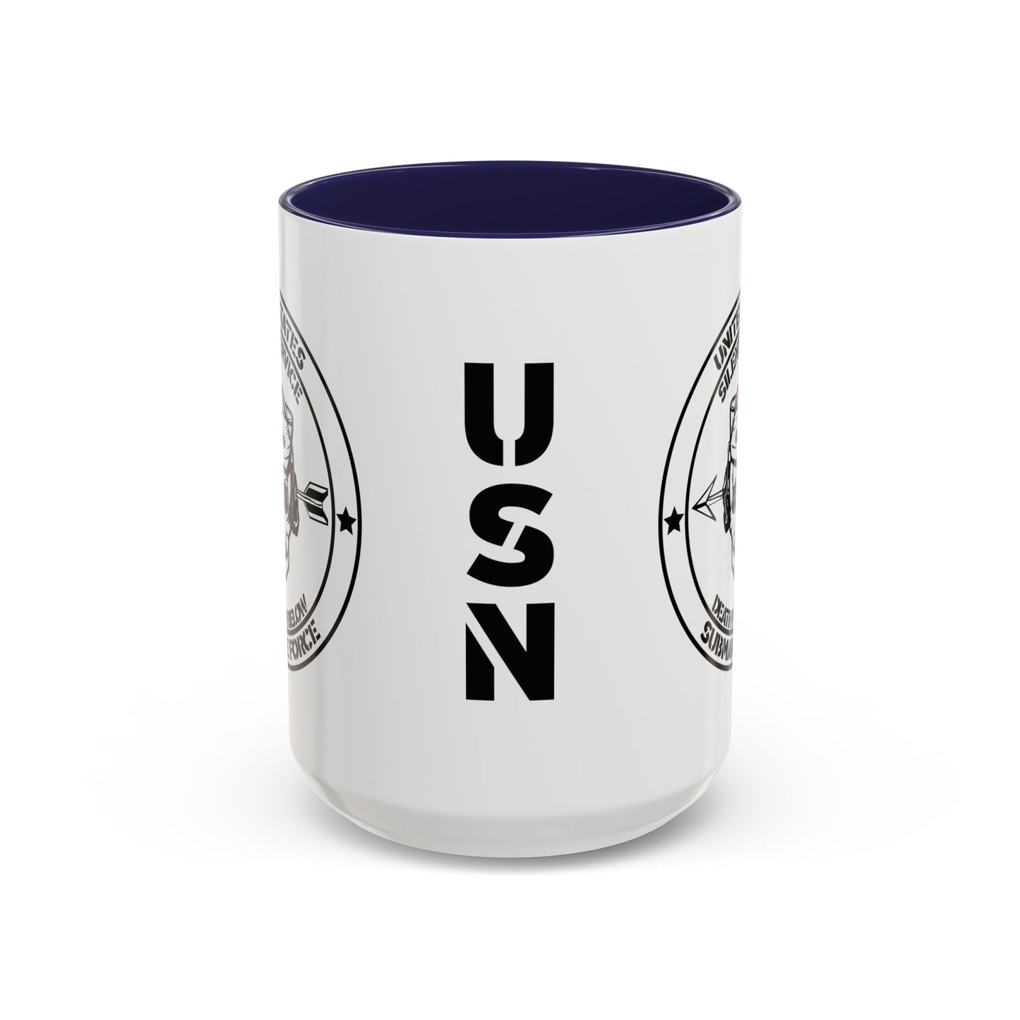 US Navy Submarine Force Silent Service Death From Below Sailor Skull Accent Coffee Mug