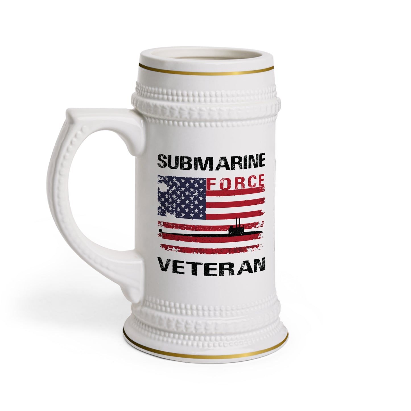 United States Submarine Force Veteran USA Flag Stein Mug