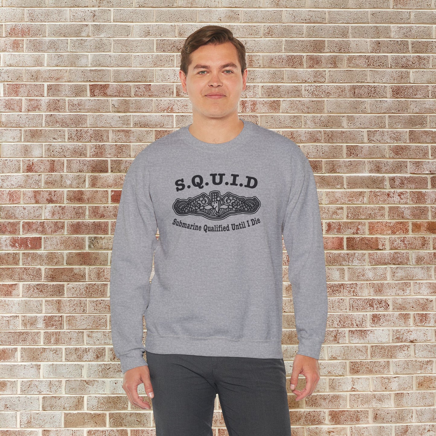 United States S.Q.U.I.D. Submarine Qualified Until I Die Unisex Heavy Blend™ Crewneck Sweatshirt