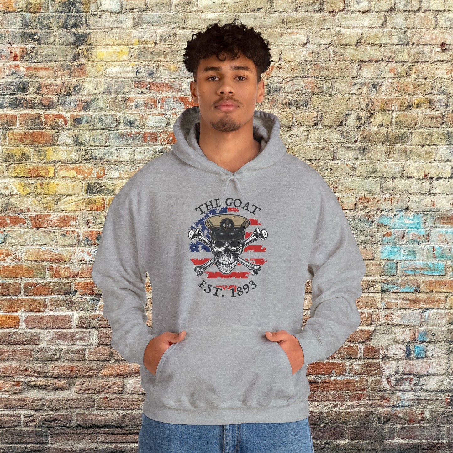 United States Naval CPO Skull Crossbones The Goat Est 1893 Unisex Heavy Blend™ Hooded Sweatshirt