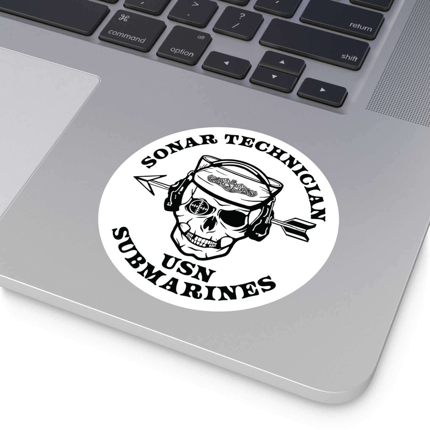 United States Submarine Force Silent Service Sonar Technician Submarines Sailor Skull Round Stickers, Indoor\Outdoor