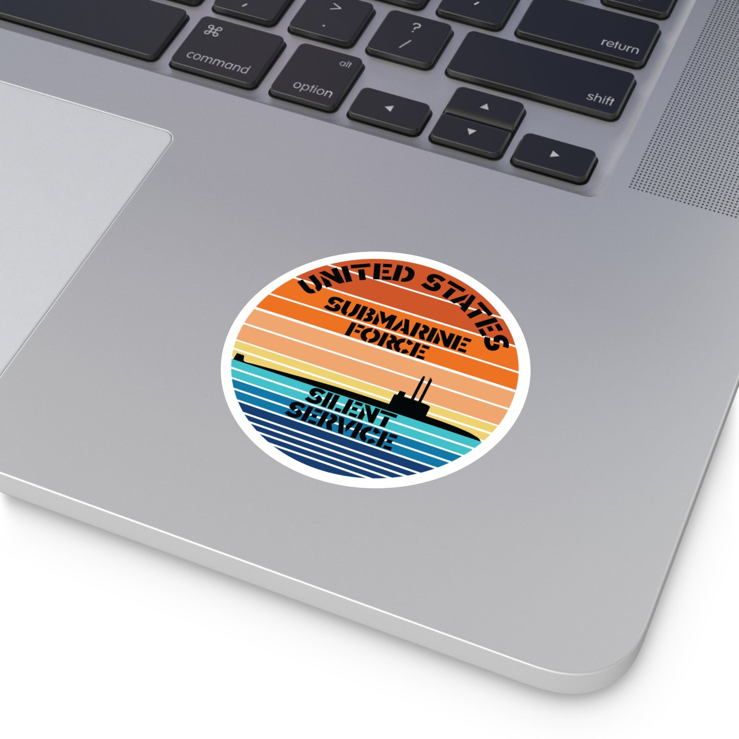 Sunset United States Submarine Force Silent Service Round Sticker