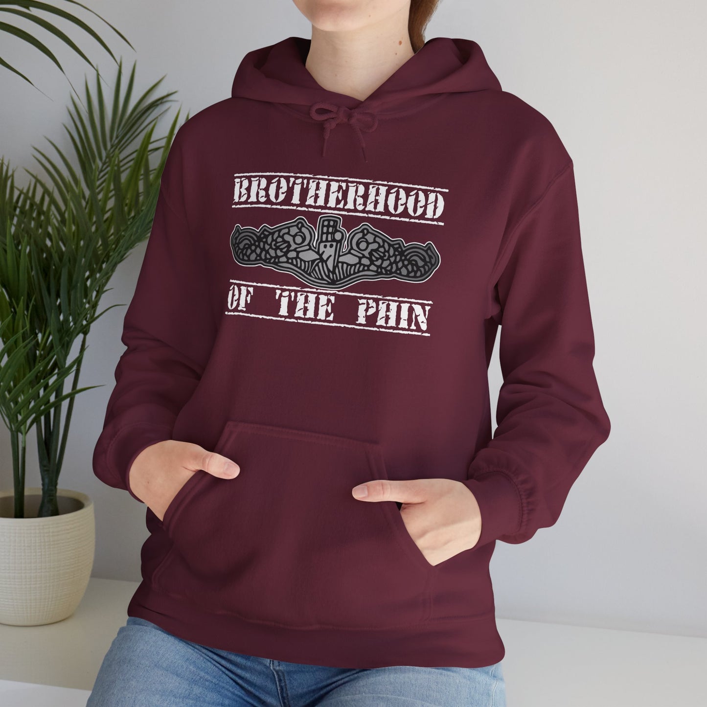 United States Brotherhood of the Phin Submarine Silver Dolphins Unisex Heavy Blend™ Hooded Sweatshirt