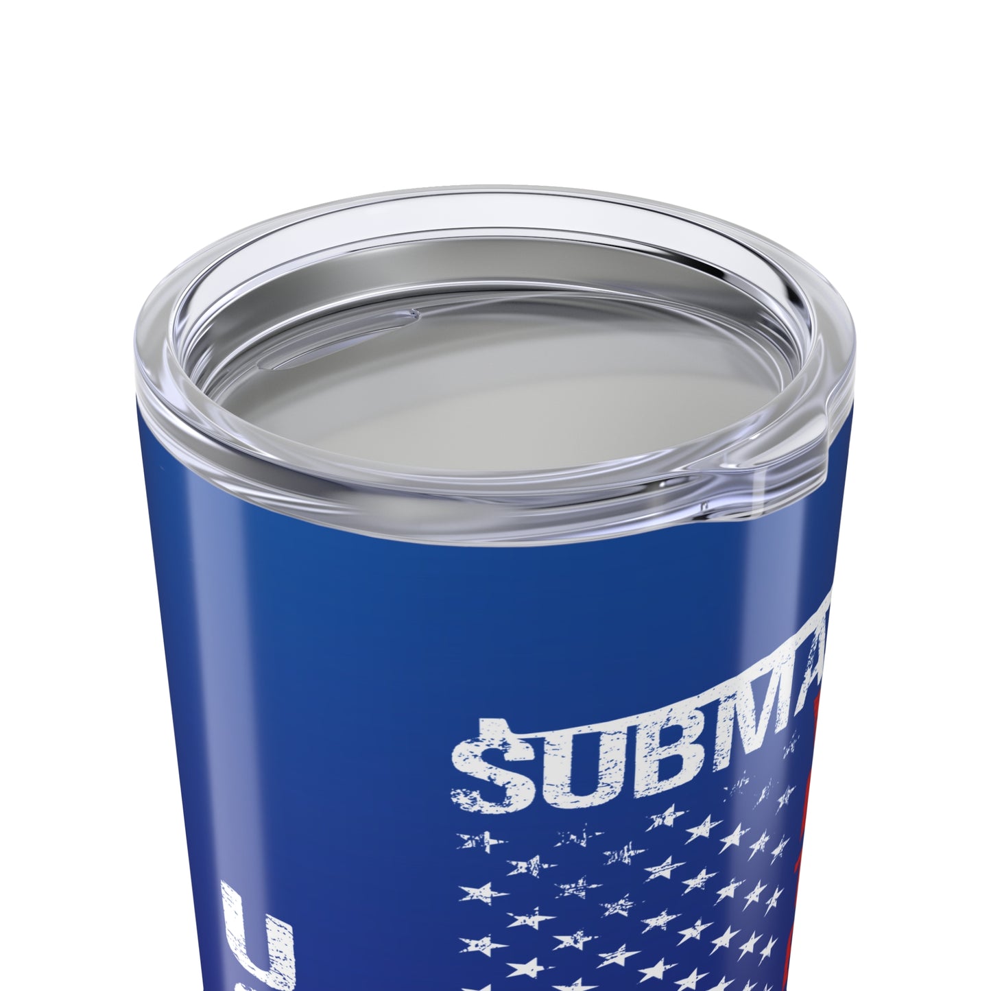 U.S. Submarine Veteran Proud White American Flag Blue Stainless Steel Tumbler 20oz
