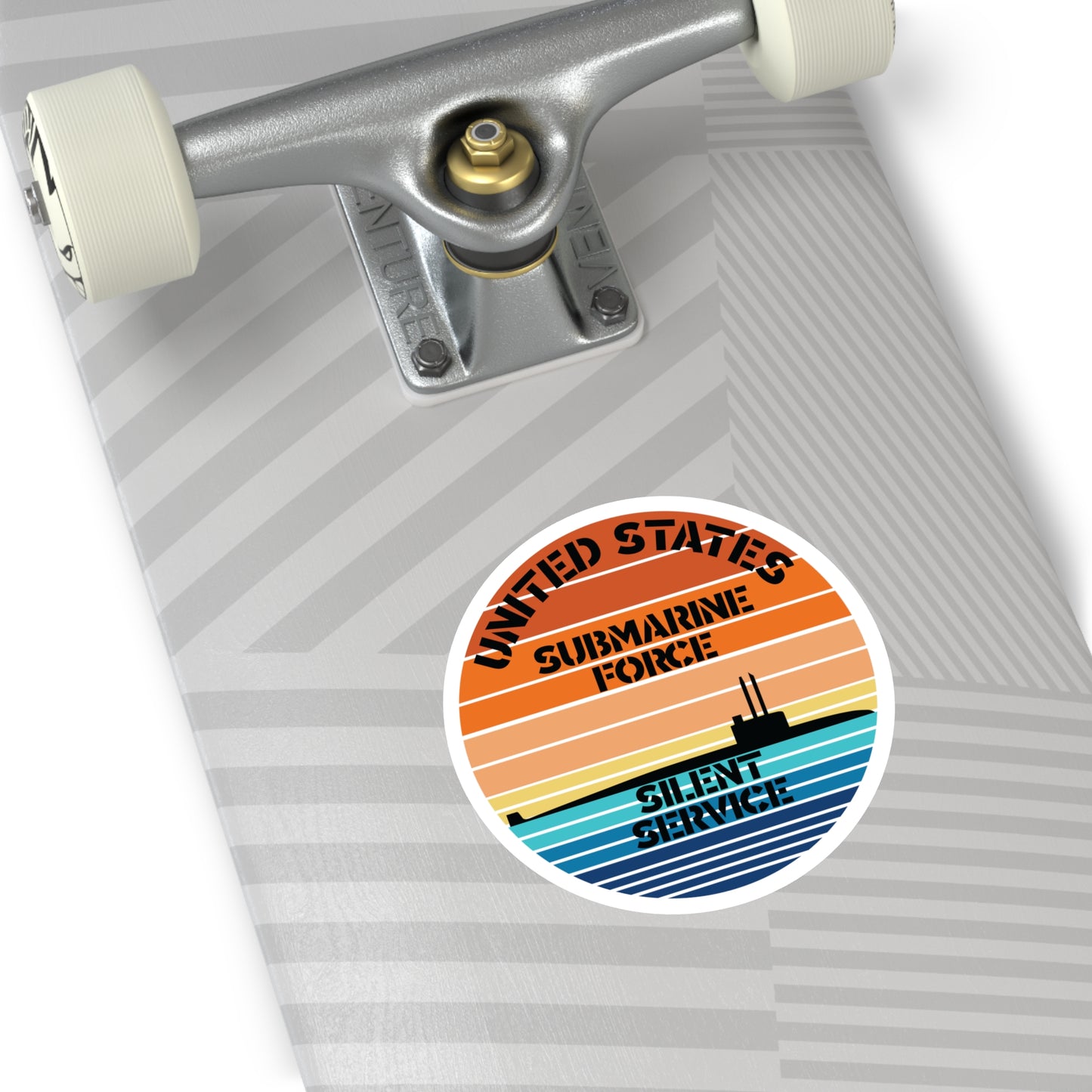 Sunset United States Submarine Force Silent Service Round Sticker