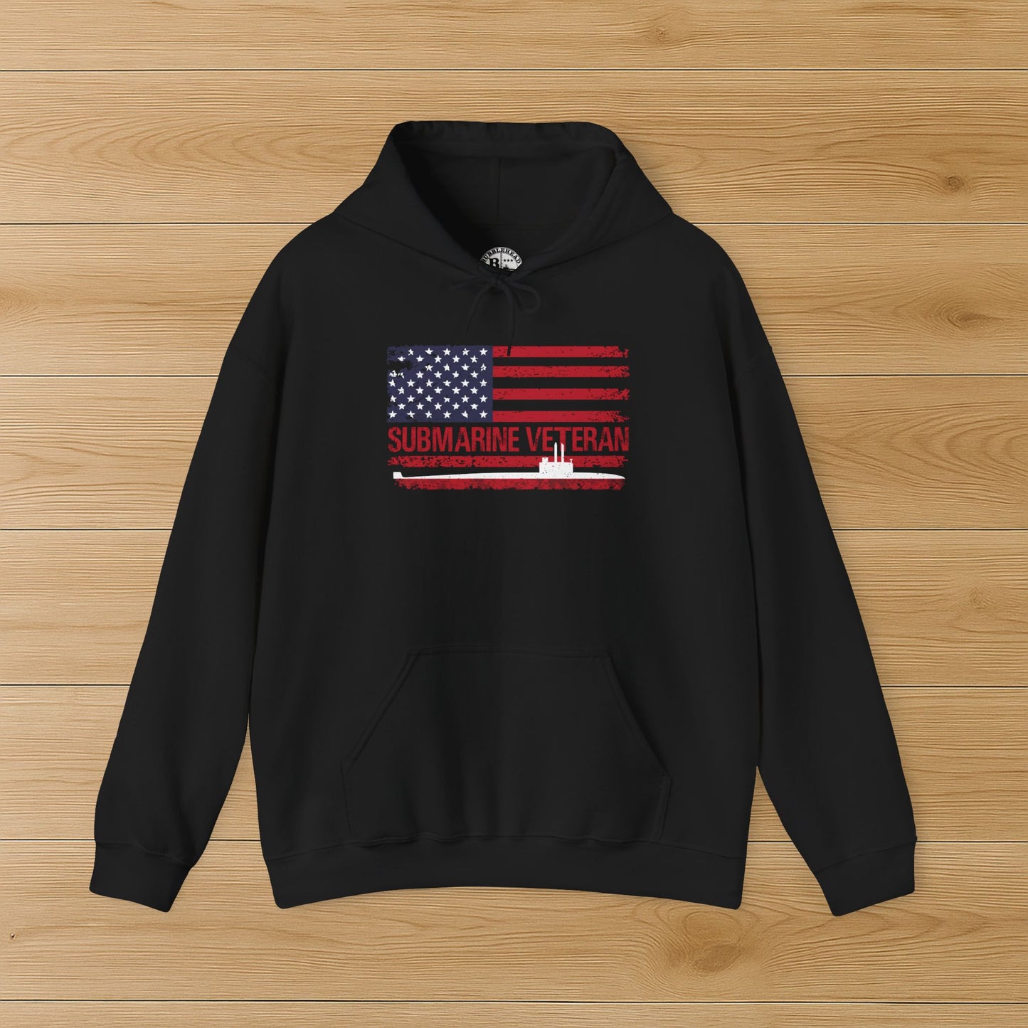 United States Submarine Veteran Distressed USA Flag Unisex Heavy Blend™ Hooded Sweatshirt