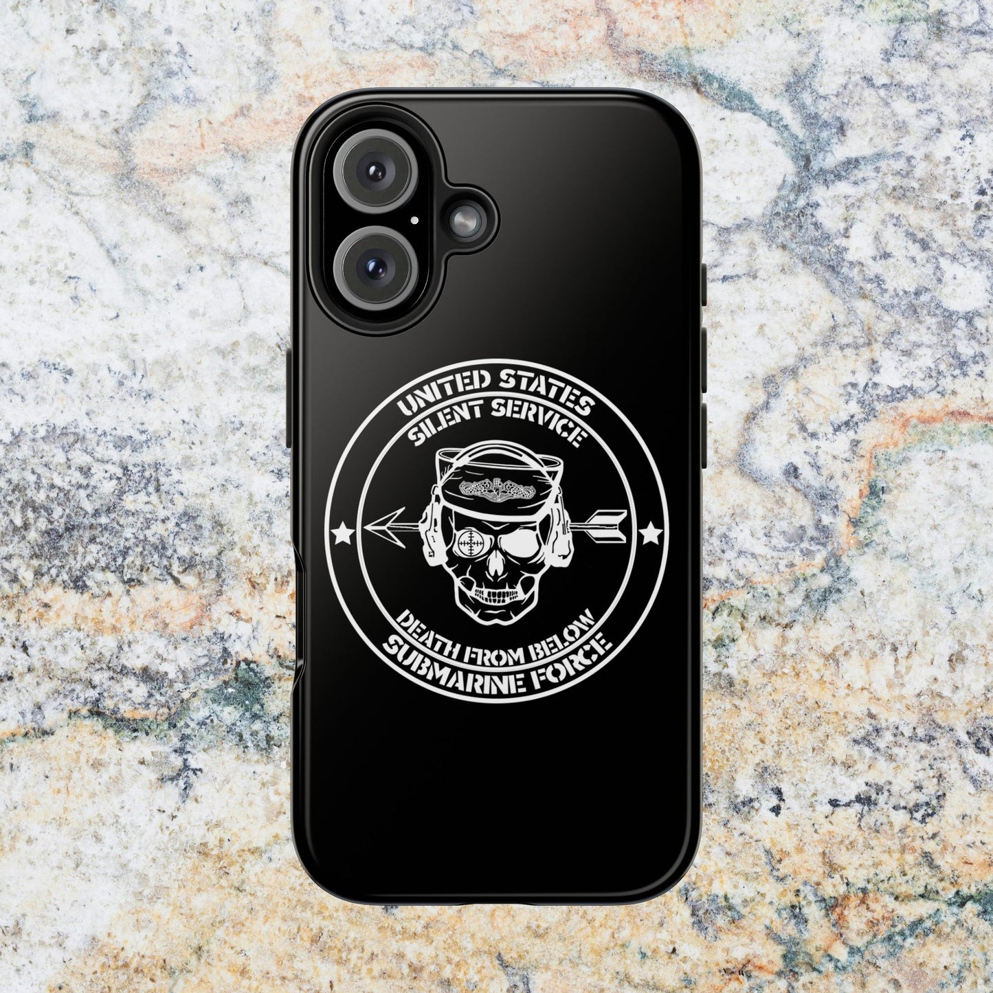 U.S. Submarine Force Silent Service Death From Below Sailor Skull Tough iPhone Case