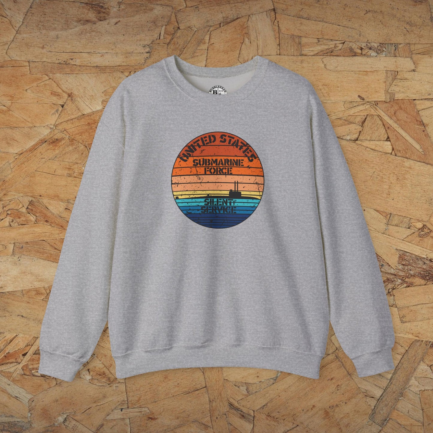 Sunset United States Navy Submarine Force Silent Service Distressed Vintage Unisex Heavy Blend™ Crewneck Sweatshirt
